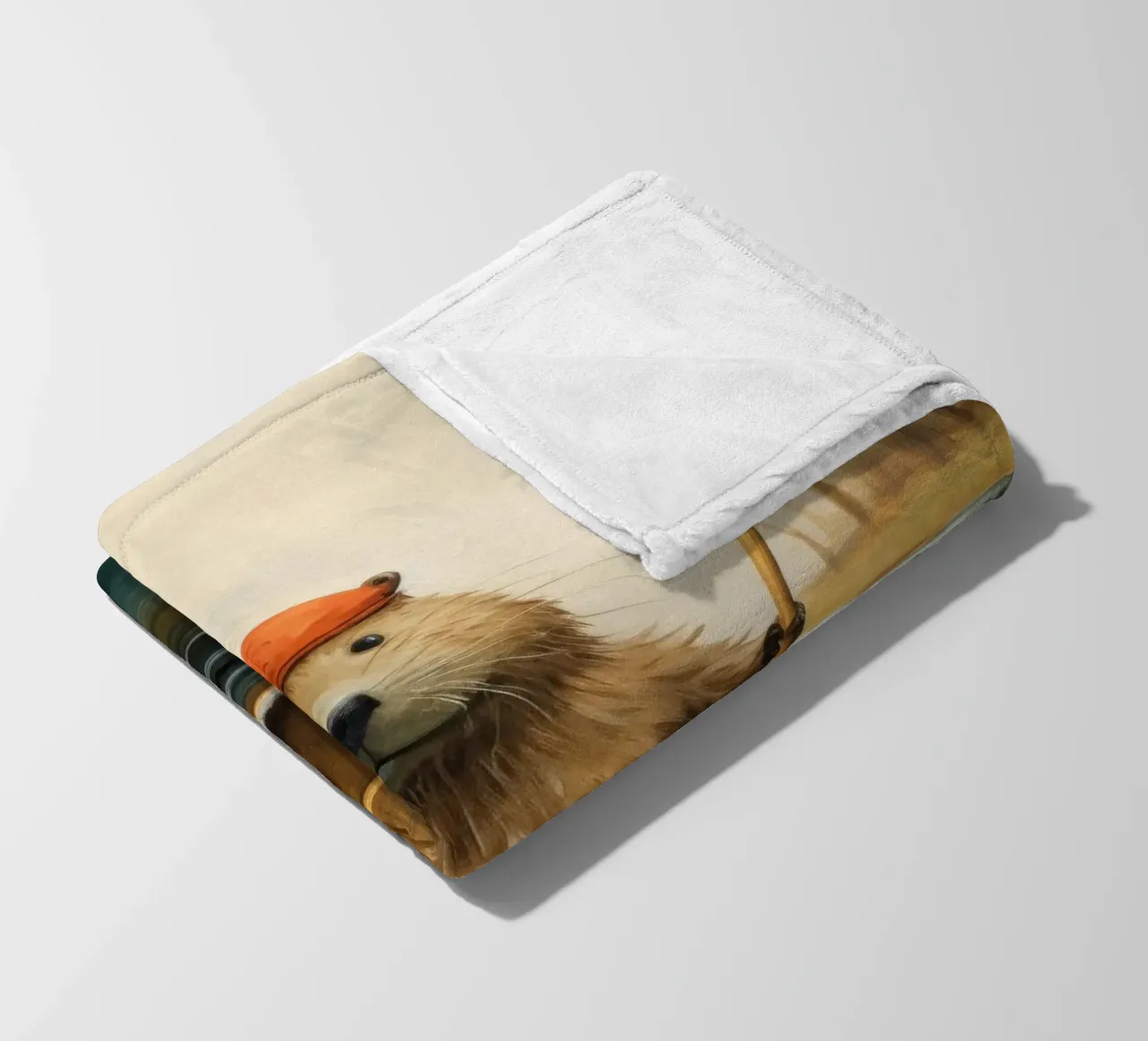 Minimal Beaver 2 fleece blanket by Minimal Animal Art