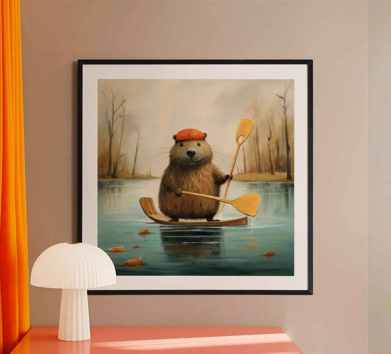 Minimal Beaver poster da Minimal Animal Art