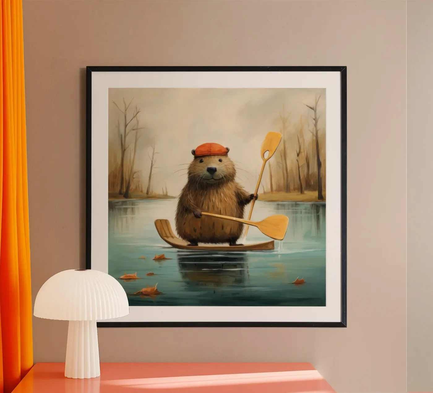 Minimal Beaver poster by Minimal Animal Art
