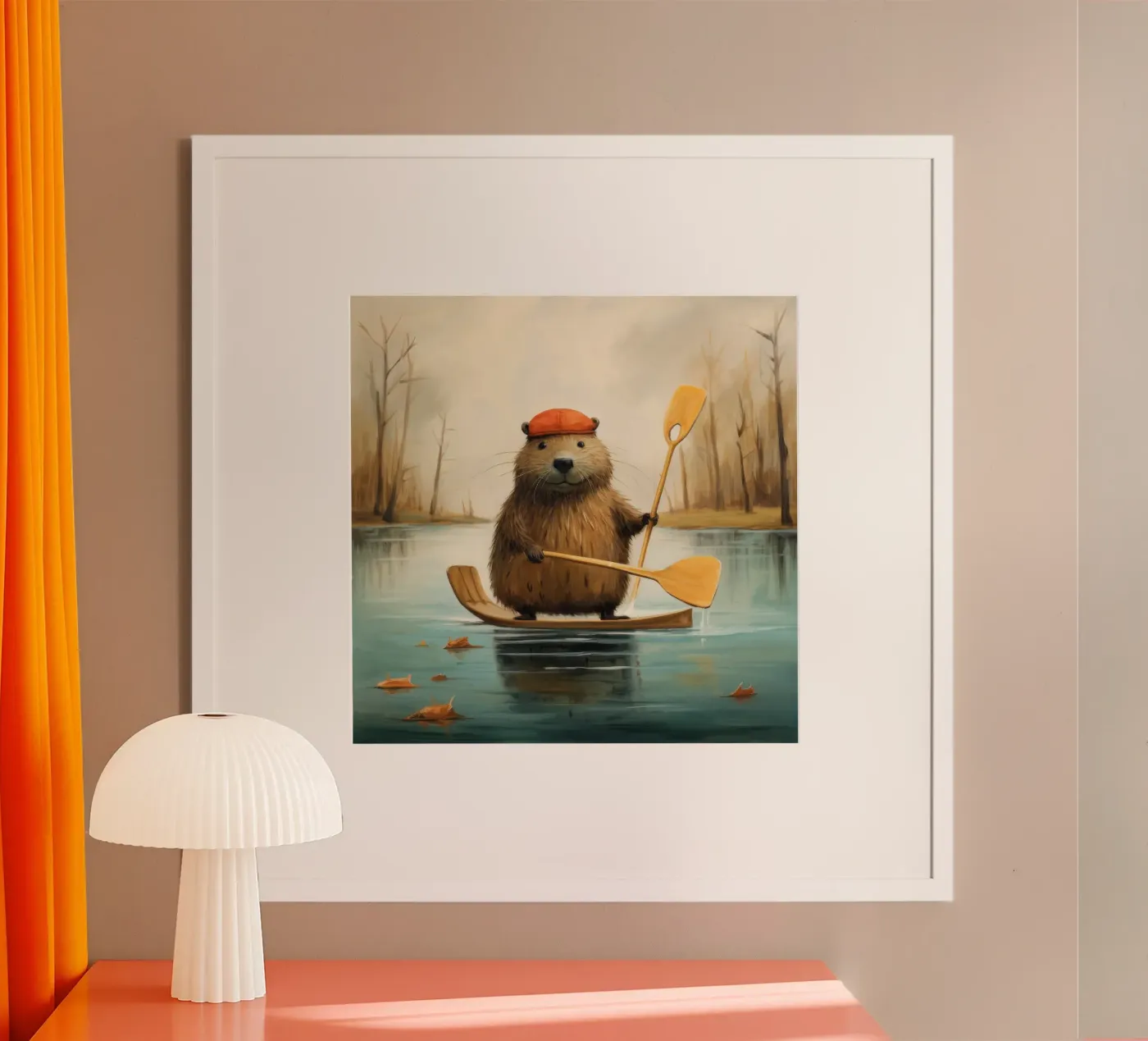 Minimal Beaver poster by Minimal Animal Art