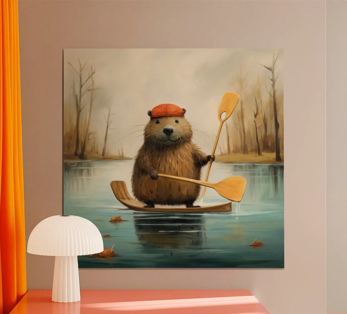 Minimal Beaver poster by Minimal Animal Art