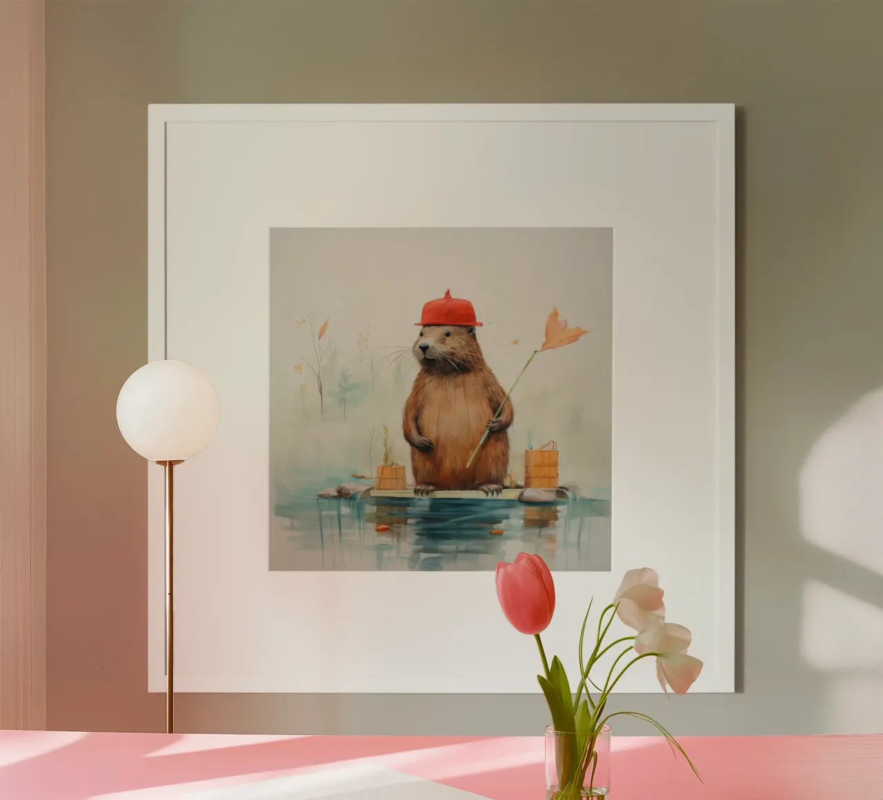 Minimo Castoro poster da Minimal Animal Art