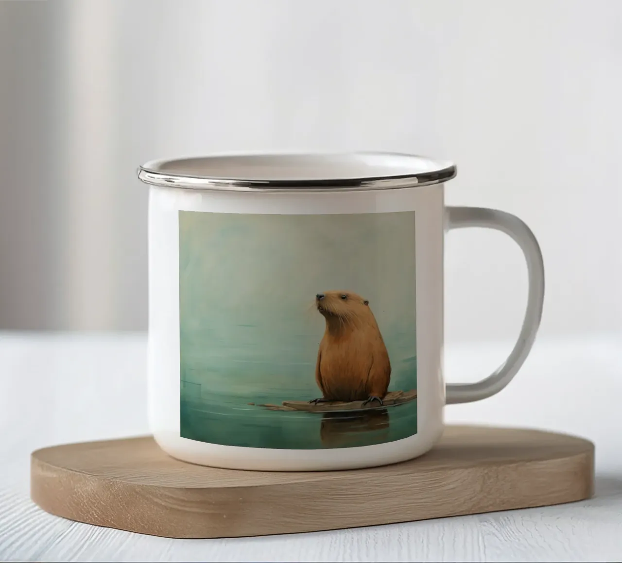 Castor Mínimo 4 taza de esmalte de Minimal Animal Art