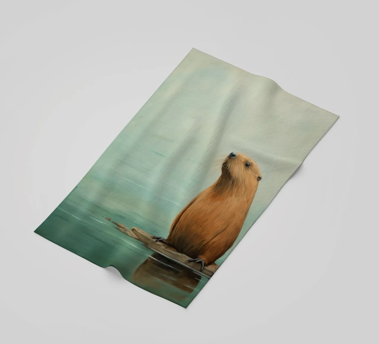 Castoro minimo 4 telo mare da Minimal Animal Art