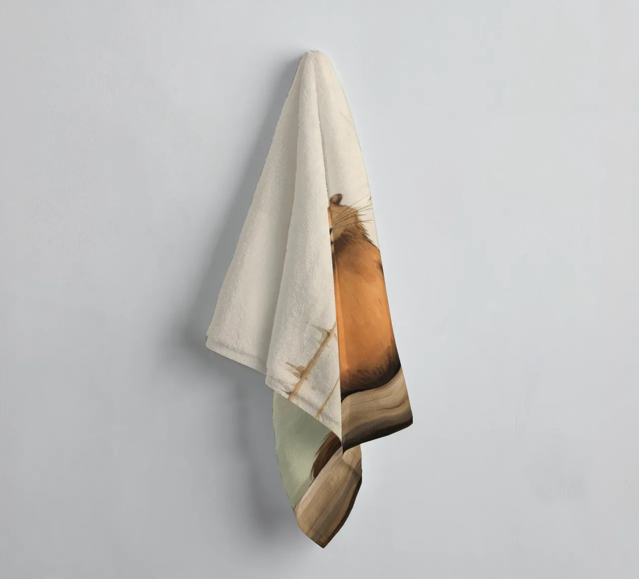 Minimal Beaver 1 towel by Minimal Animal Art