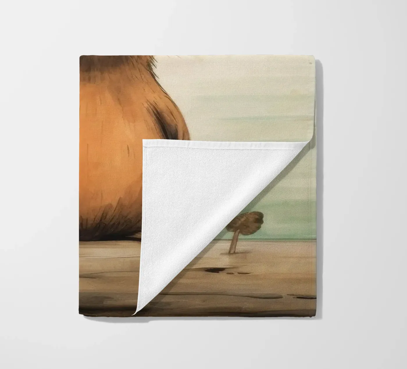 Minimaal Bever strandhanddoek van Minimal Animal Art