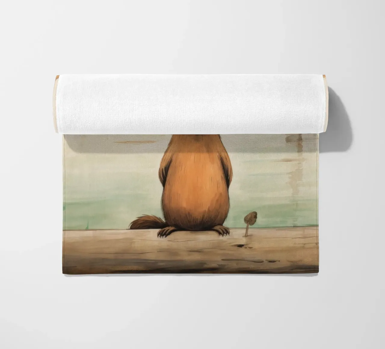 Castoro minimo 1 telo mare da Minimal Animal Art