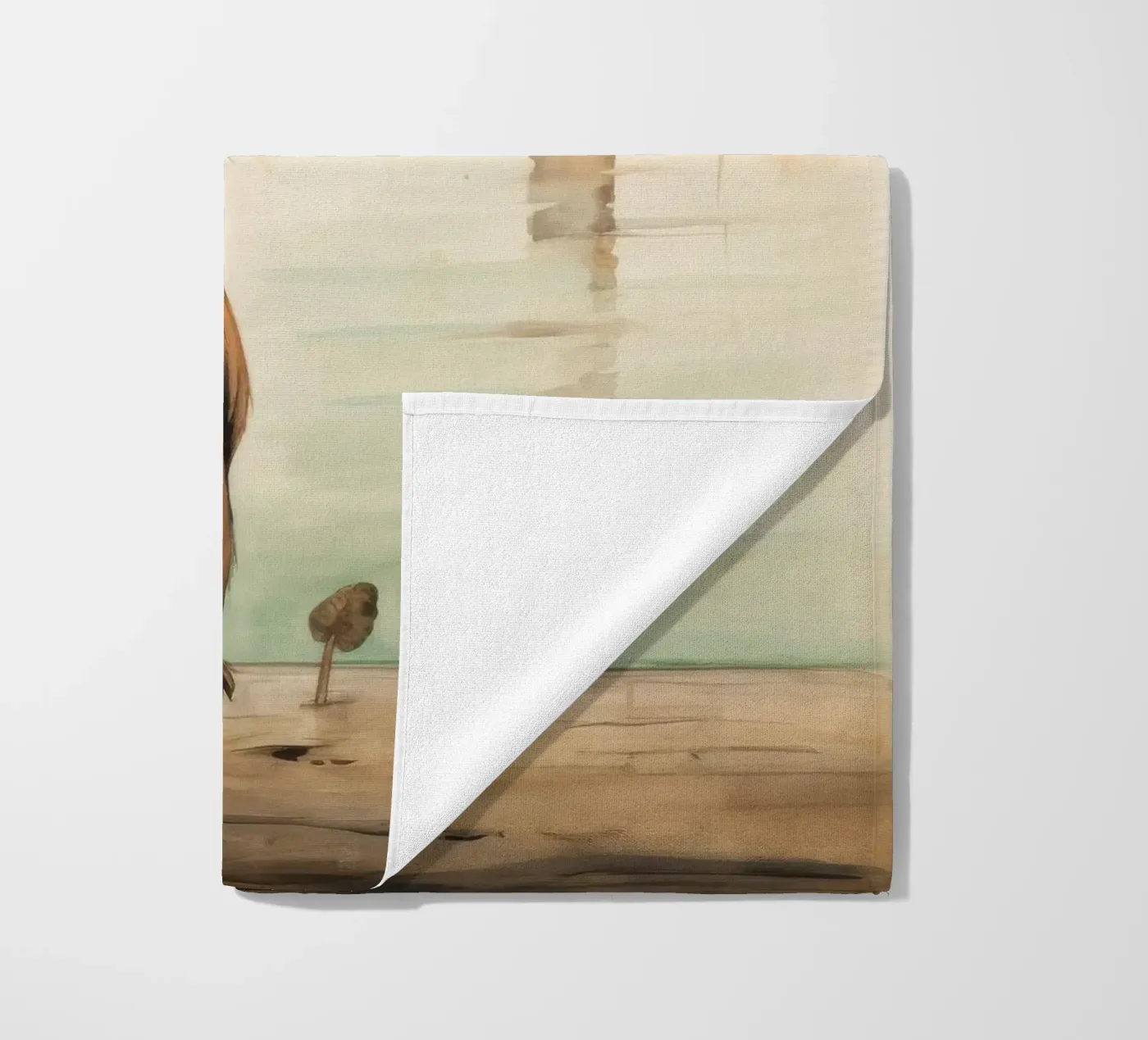 Minimaal Bever strandhanddoek van Minimal Animal Art