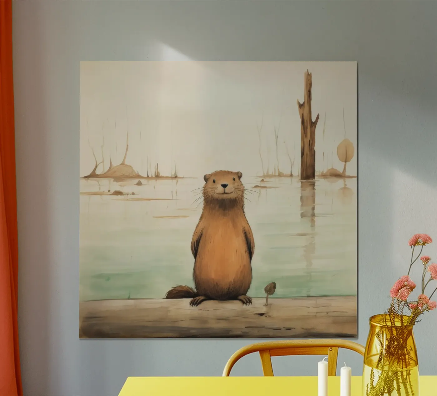 Minimal Beaver poster da Minimal Animal Art