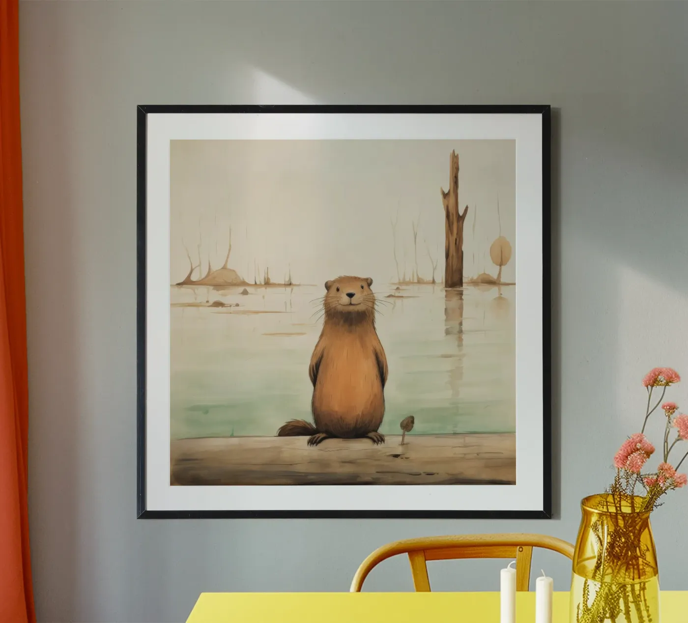 Minimal Beaver poster da Minimal Animal Art