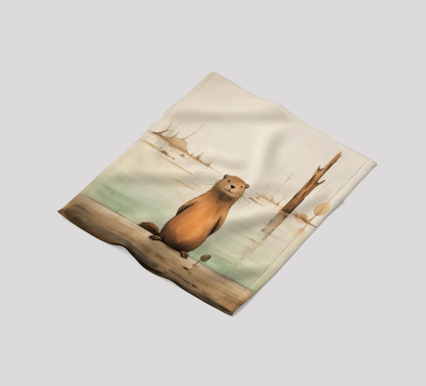 Minimal Beaver fleecedeken van Minimal Animal Art