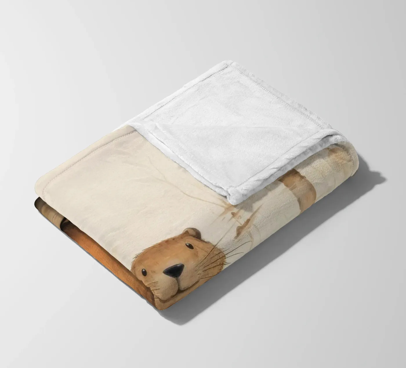 Minimal Beaver fleecedeken van Minimal Animal Art