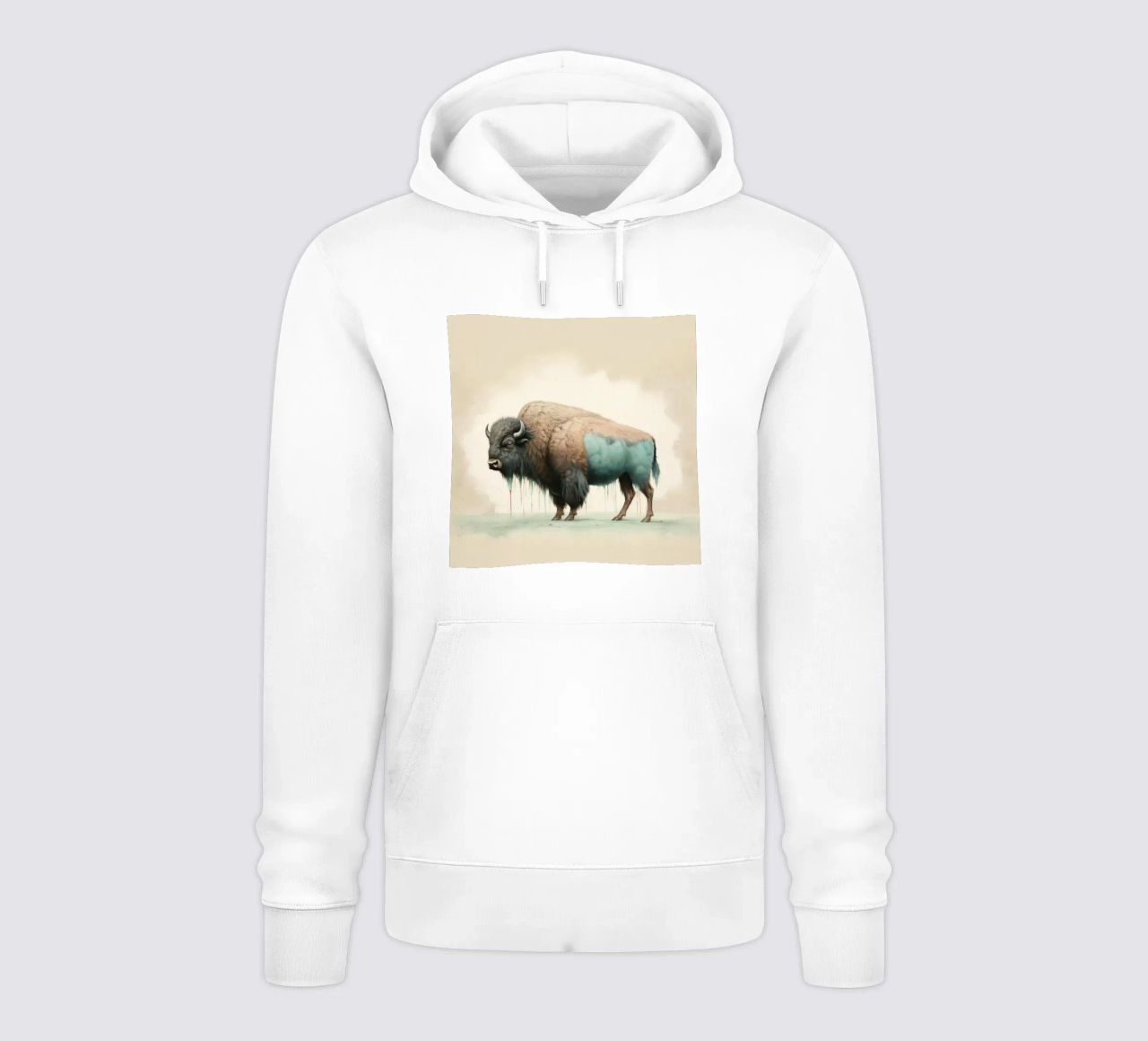 Bisonte minimo 2 felpa con cappuccio da Minimal Animal Art