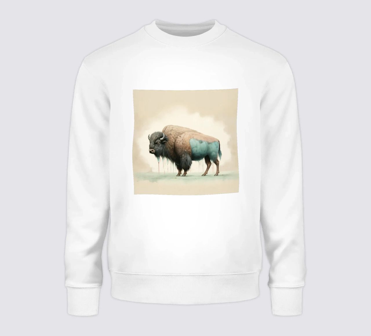 Bisonte minimo 2 felpa da Minimal Animal Art