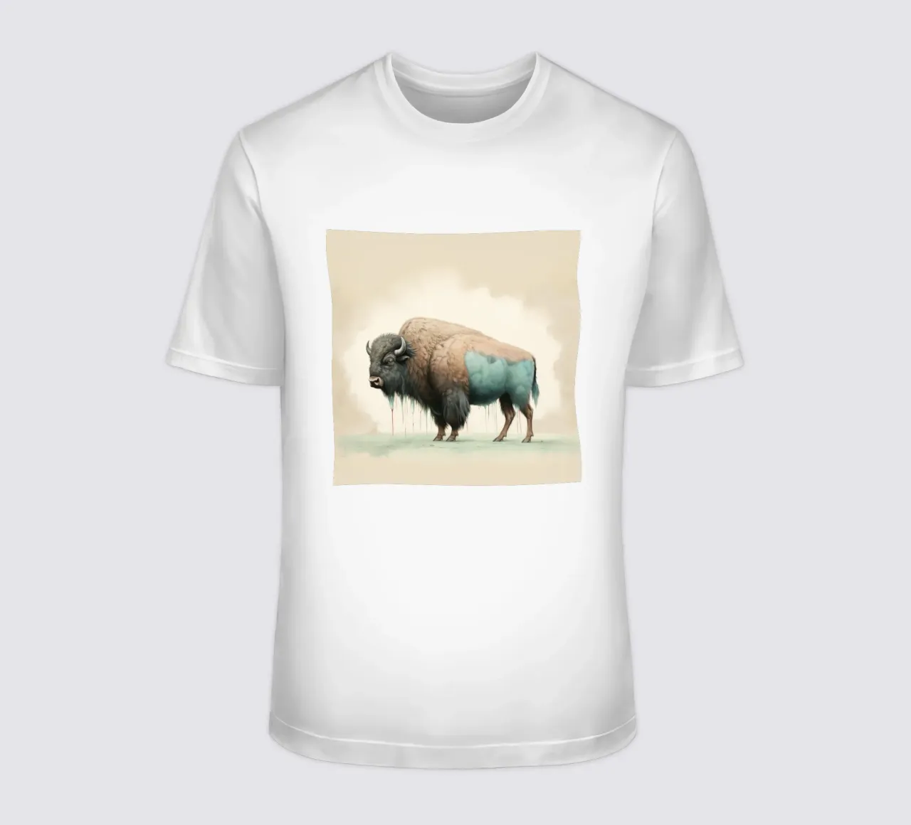 Bisonte minimo 2 t-shirt da Minimal Animal Art