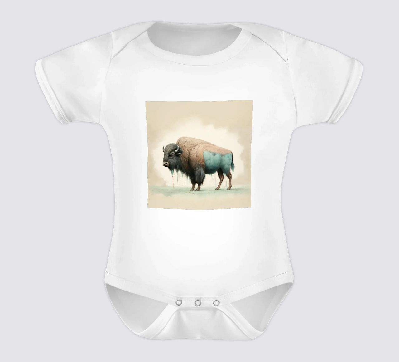 Bisonte minimo 2 body neonato maniche corte da Minimal Animal Art