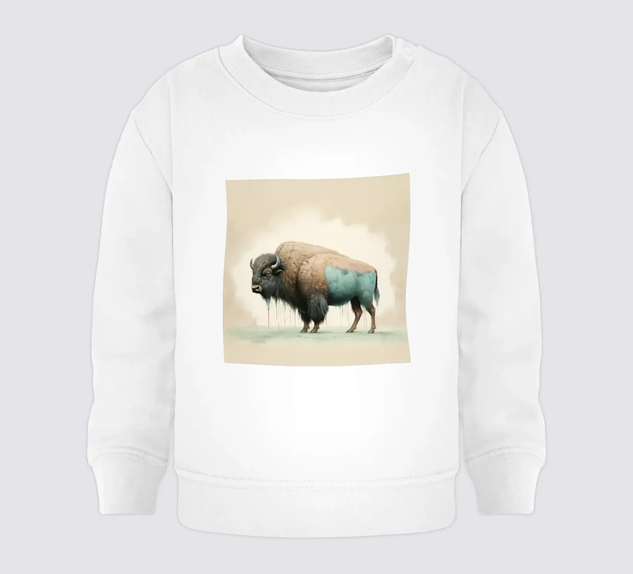 Bison minimal 2 sweat pour bébé de Minimal Animal Art