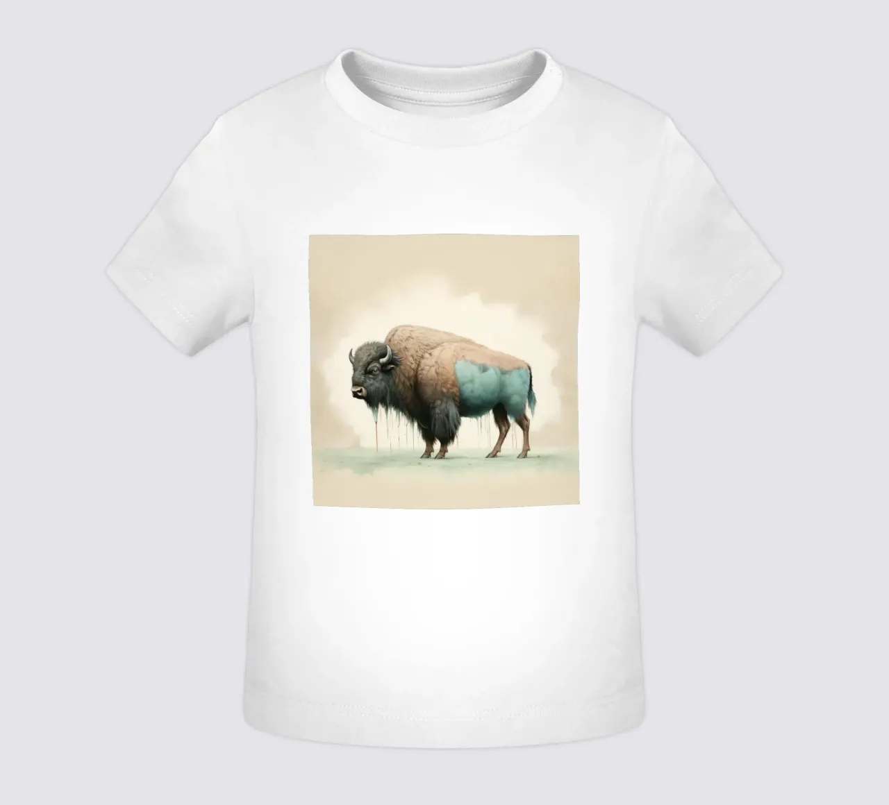 Bisonte mínimo 2 camiseta de bebé de Minimal Animal Art