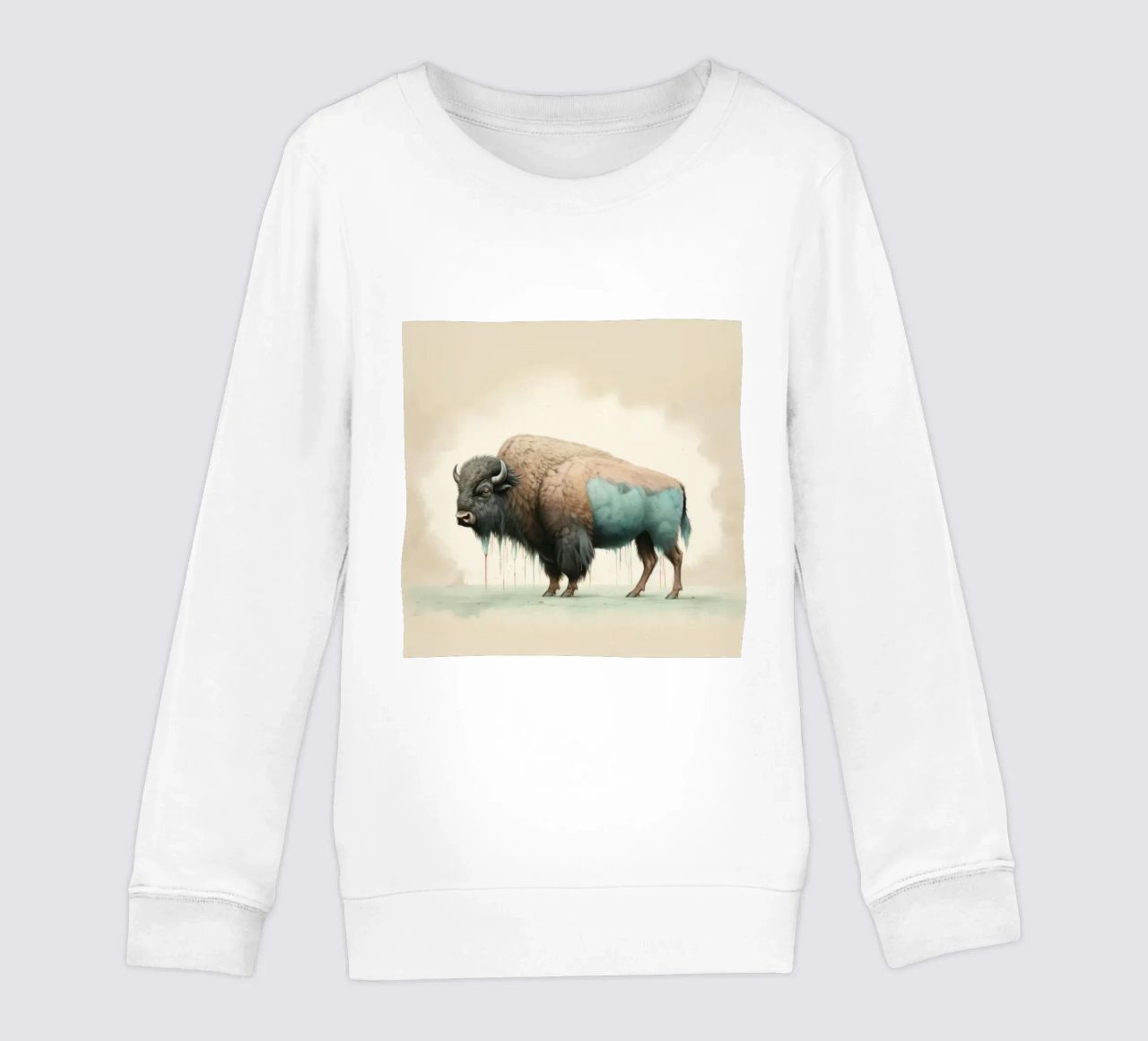Bisonte minimo 2 felpa bambino da Minimal Animal Art