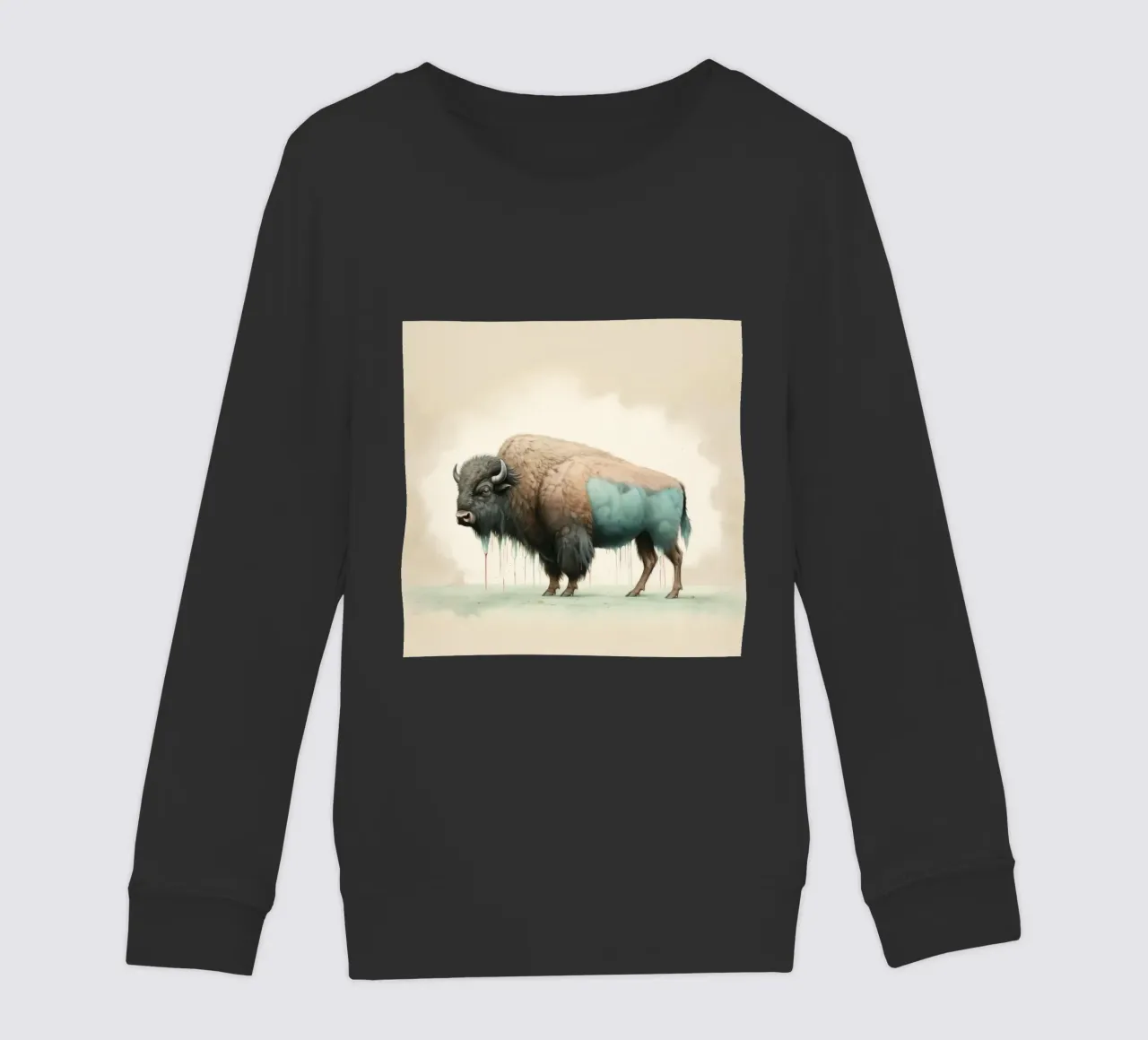 Bisonte minimo 2 felpa bambino da Minimal Animal Art