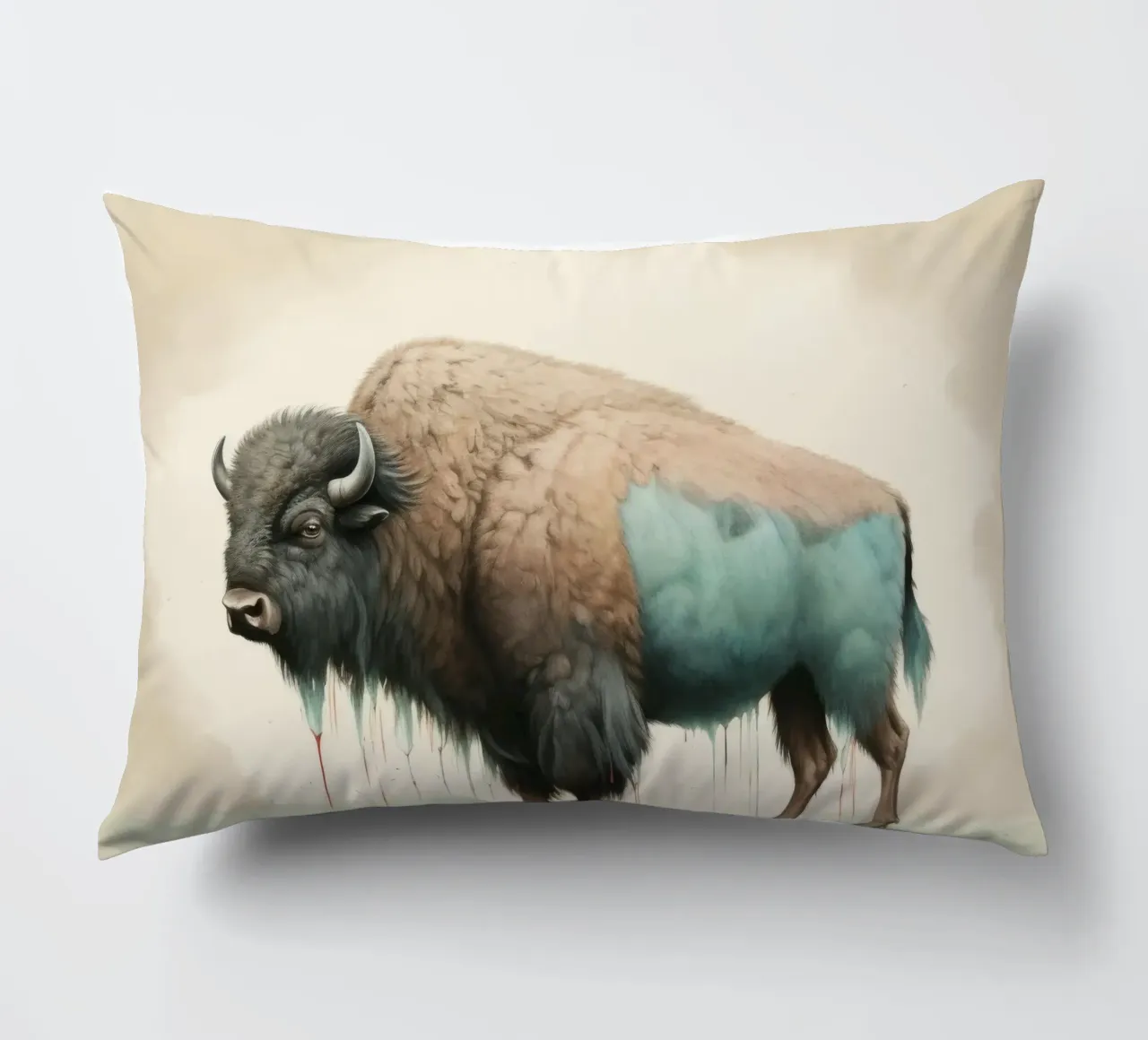 Bisonte minimo 2 cuscino da Minimal Animal Art