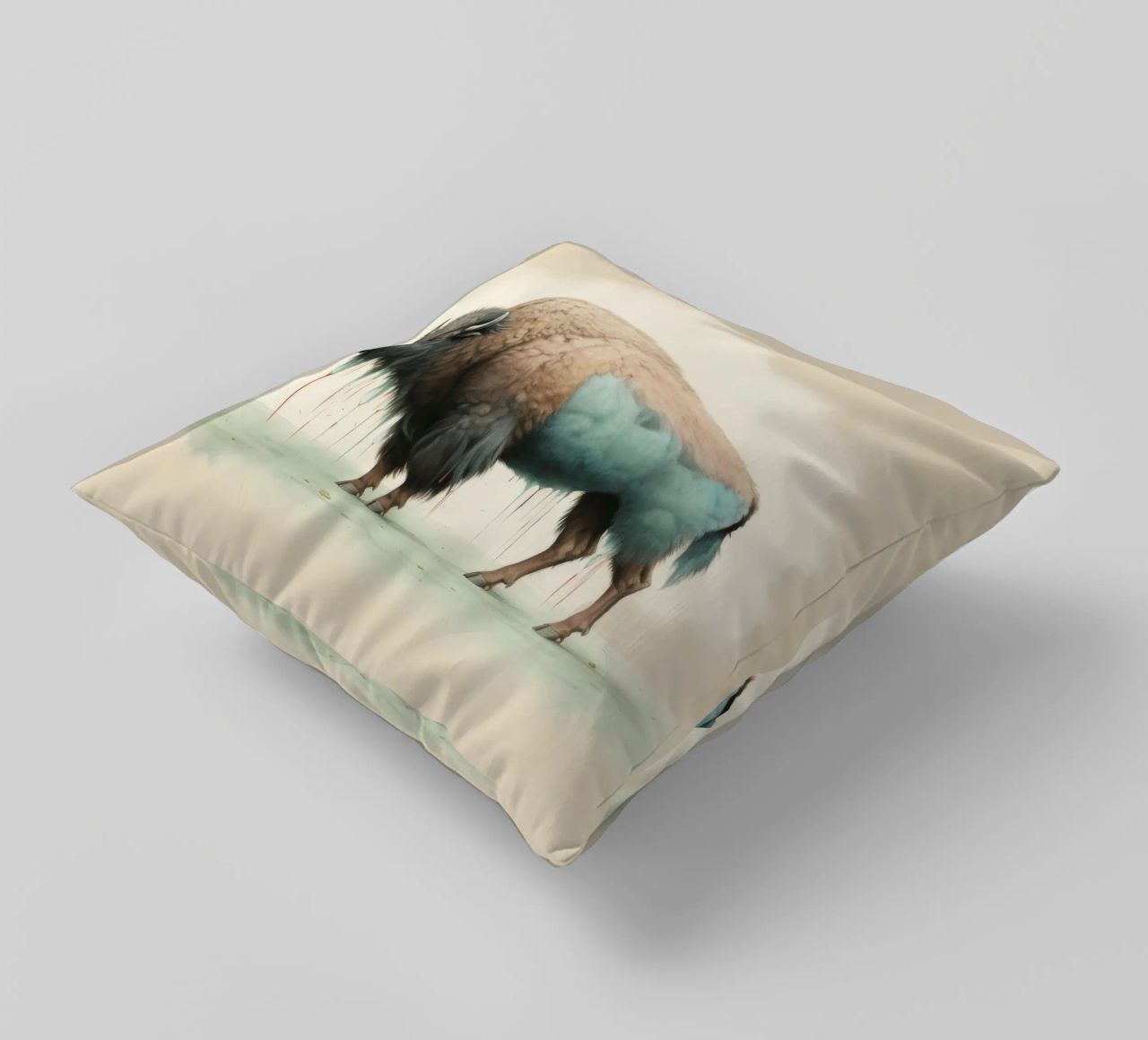 Bisonte minimo 2 cuscino da Minimal Animal Art