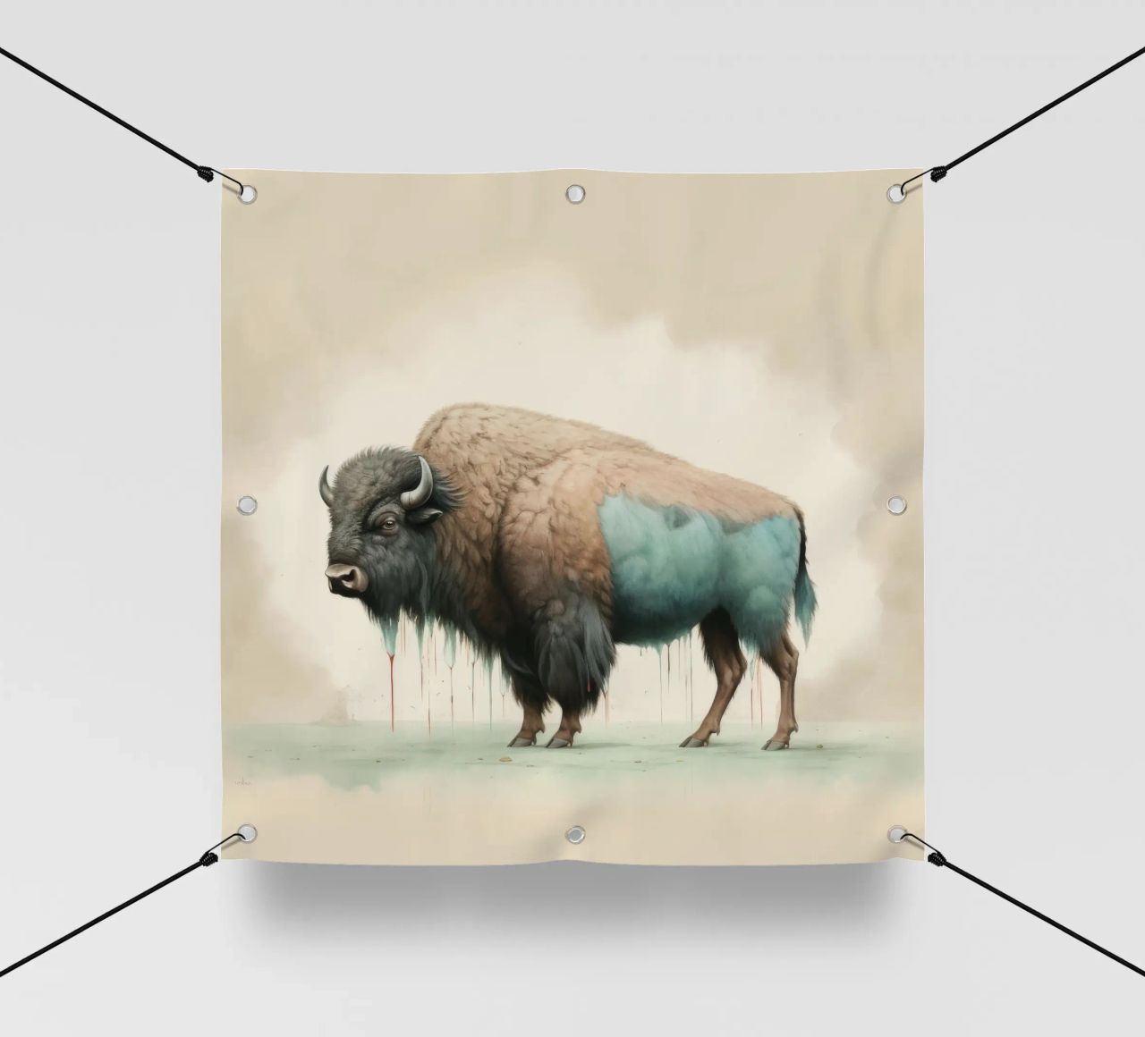 Bisonte minimo 2 telo in pvc da Minimal Animal Art