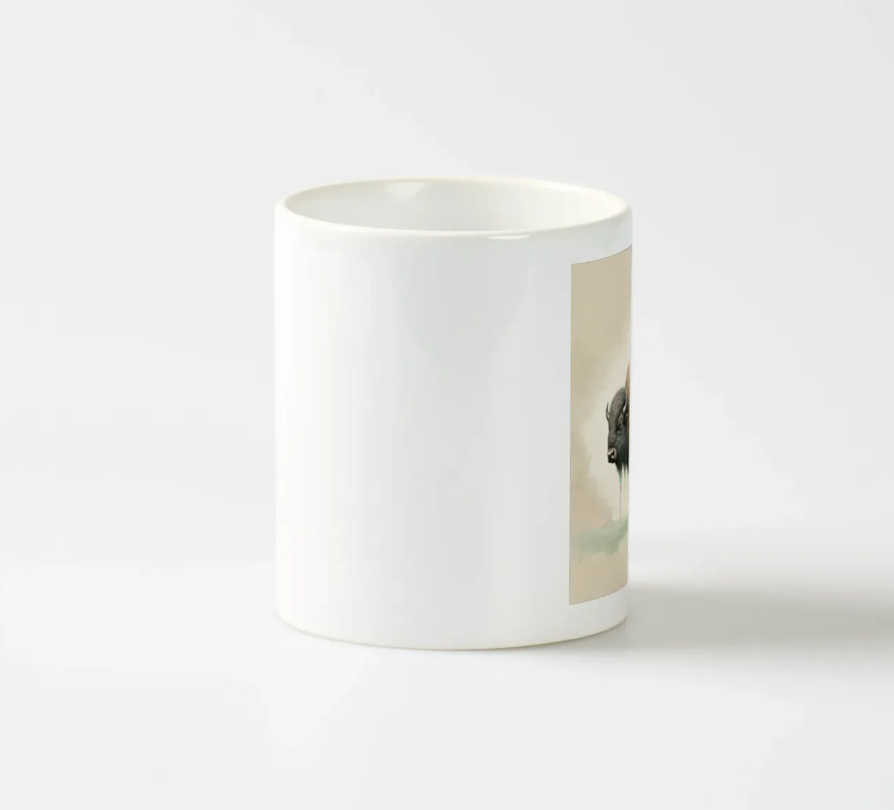 Bison minimal 2 mug en céramique de Minimal Animal Art