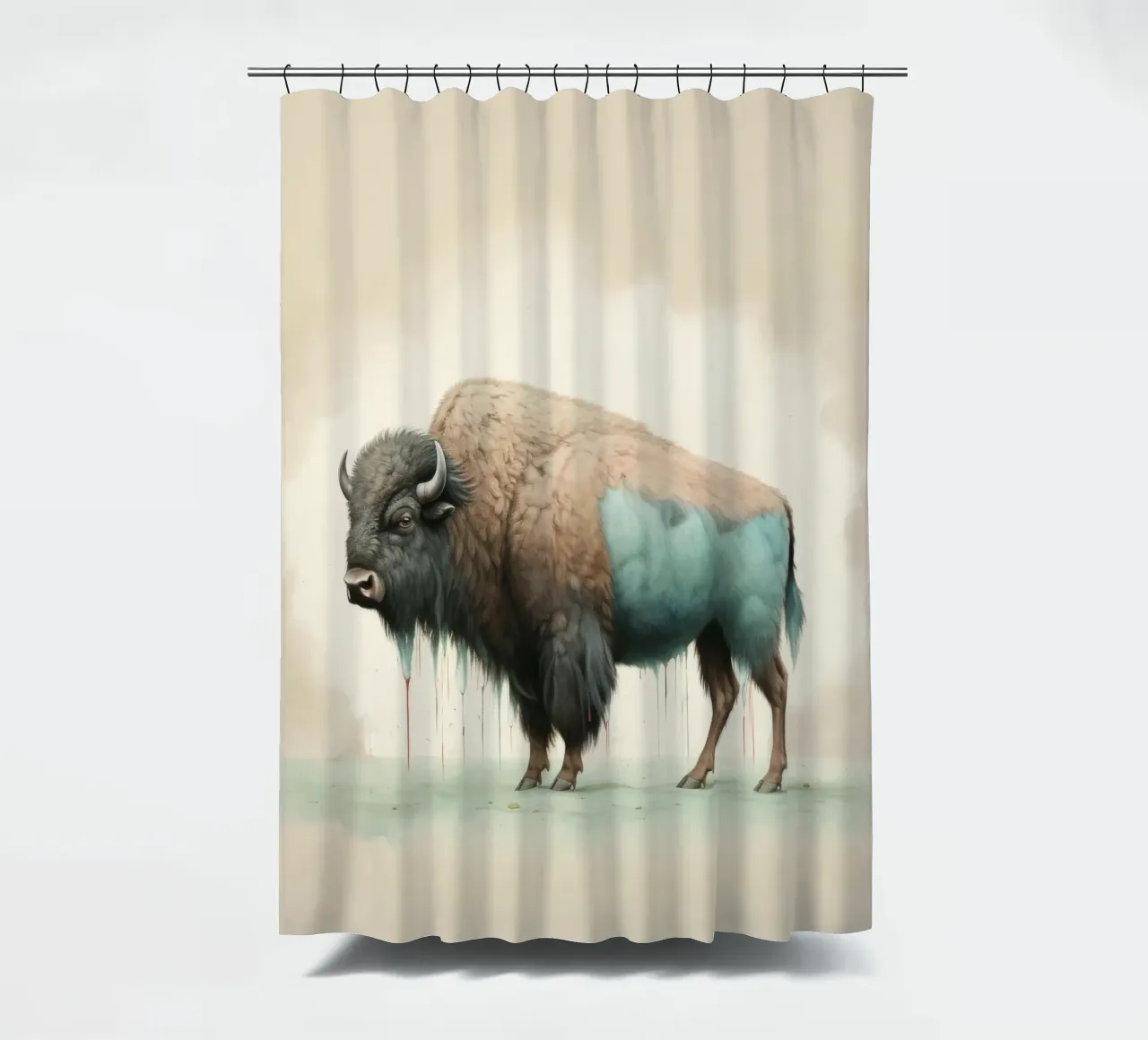 Bisonte minimo 2 tenda da doccia da Minimal Animal Art