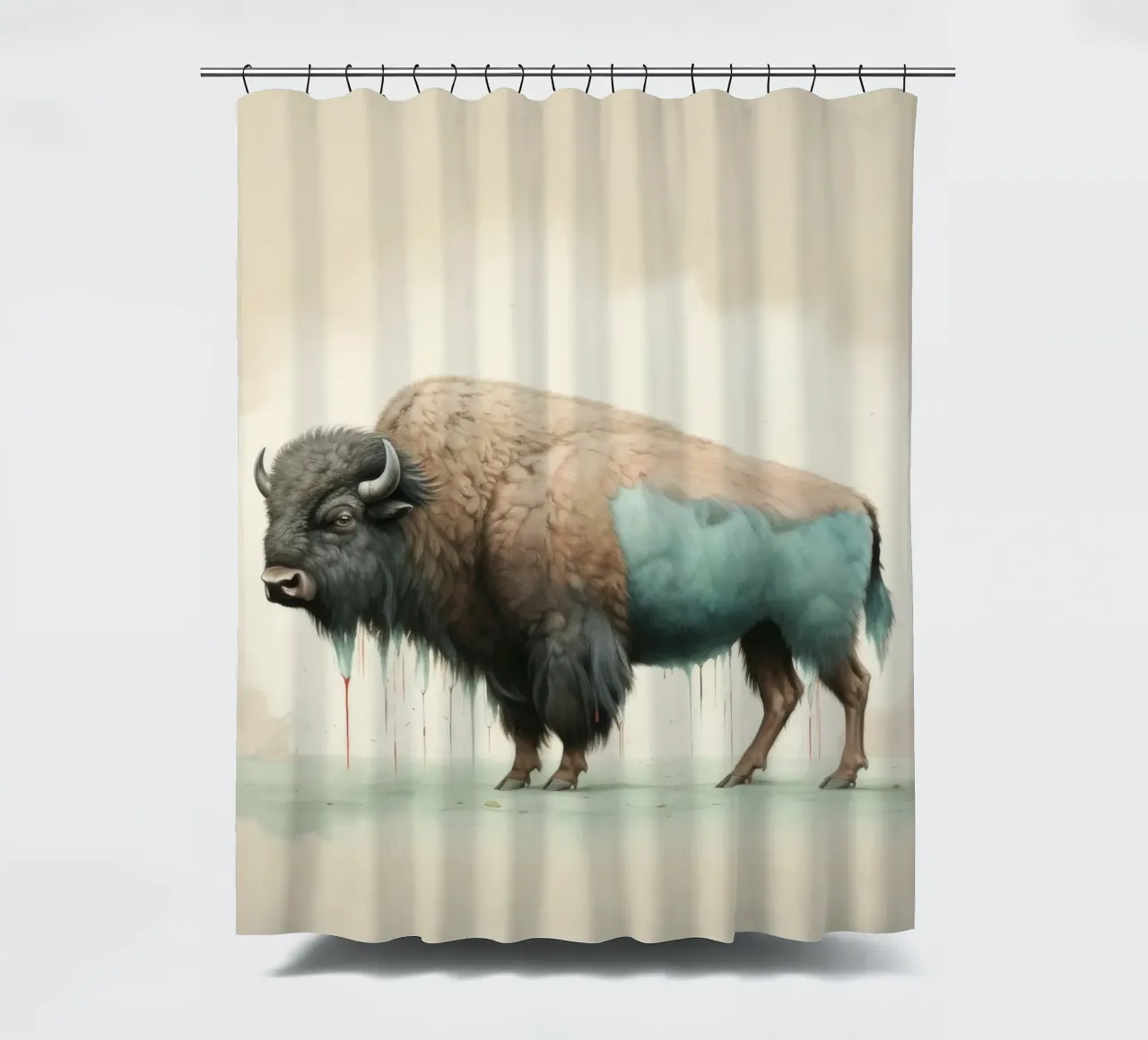 Bisonte minimo 2 tenda da doccia da Minimal Animal Art