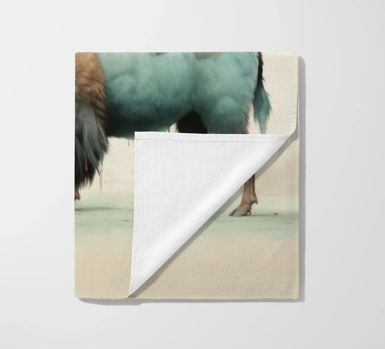 Minimale bizon 2 strandhanddoek van Minimal Animal Art