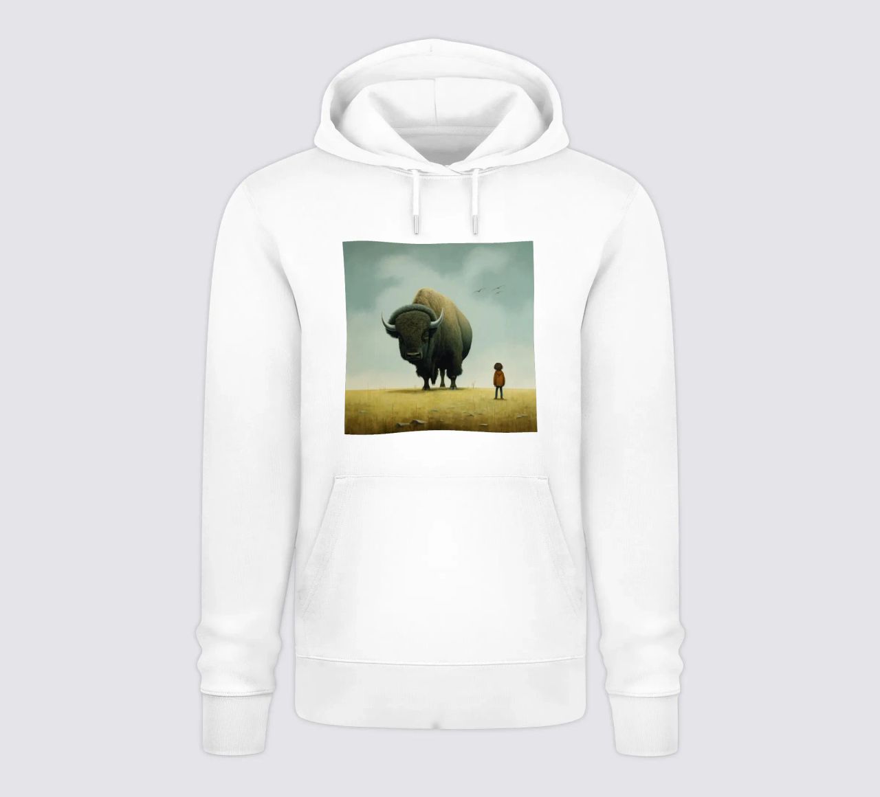 Bisonte minimo 3 felpa con cappuccio da Minimal Animal Art