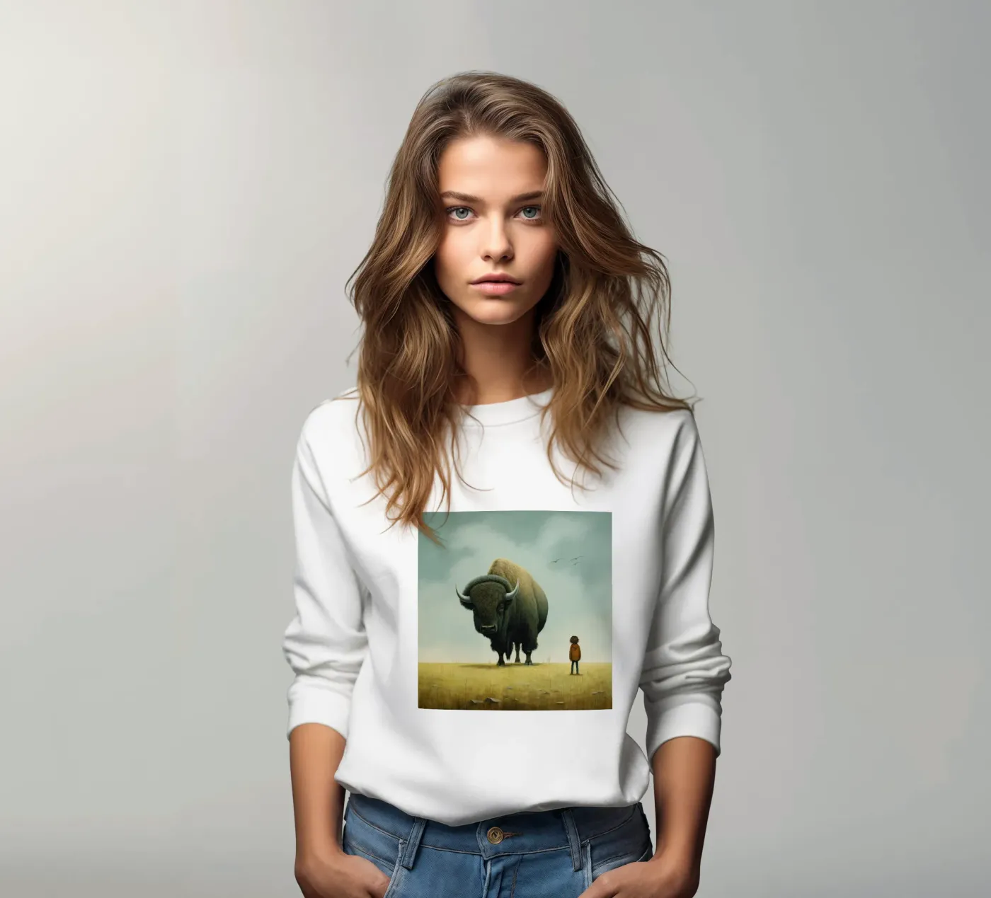 Minimo Bison felpa da Minimal Animal Art