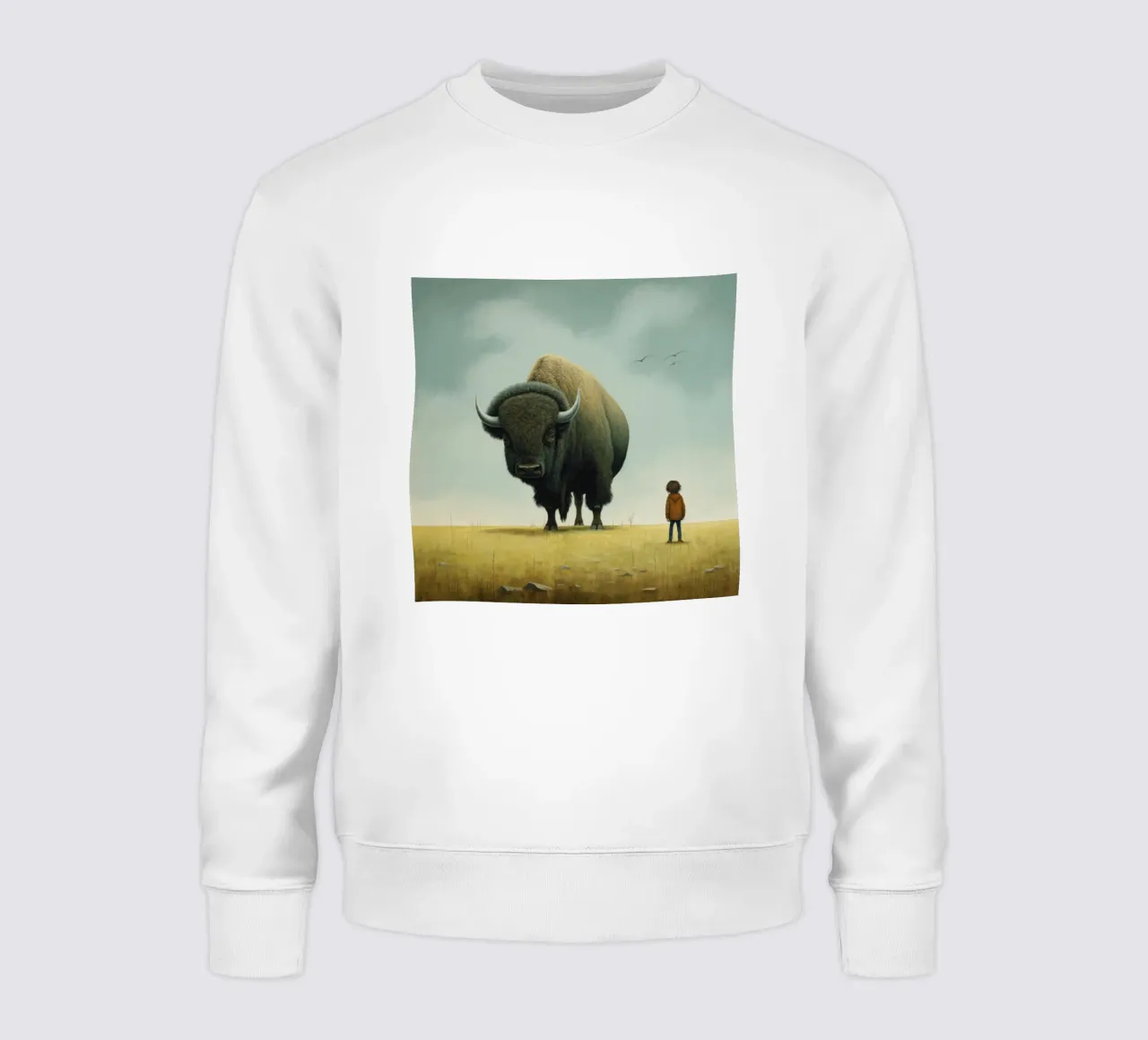 Bisonte minimo 3 felpa da Minimal Animal Art