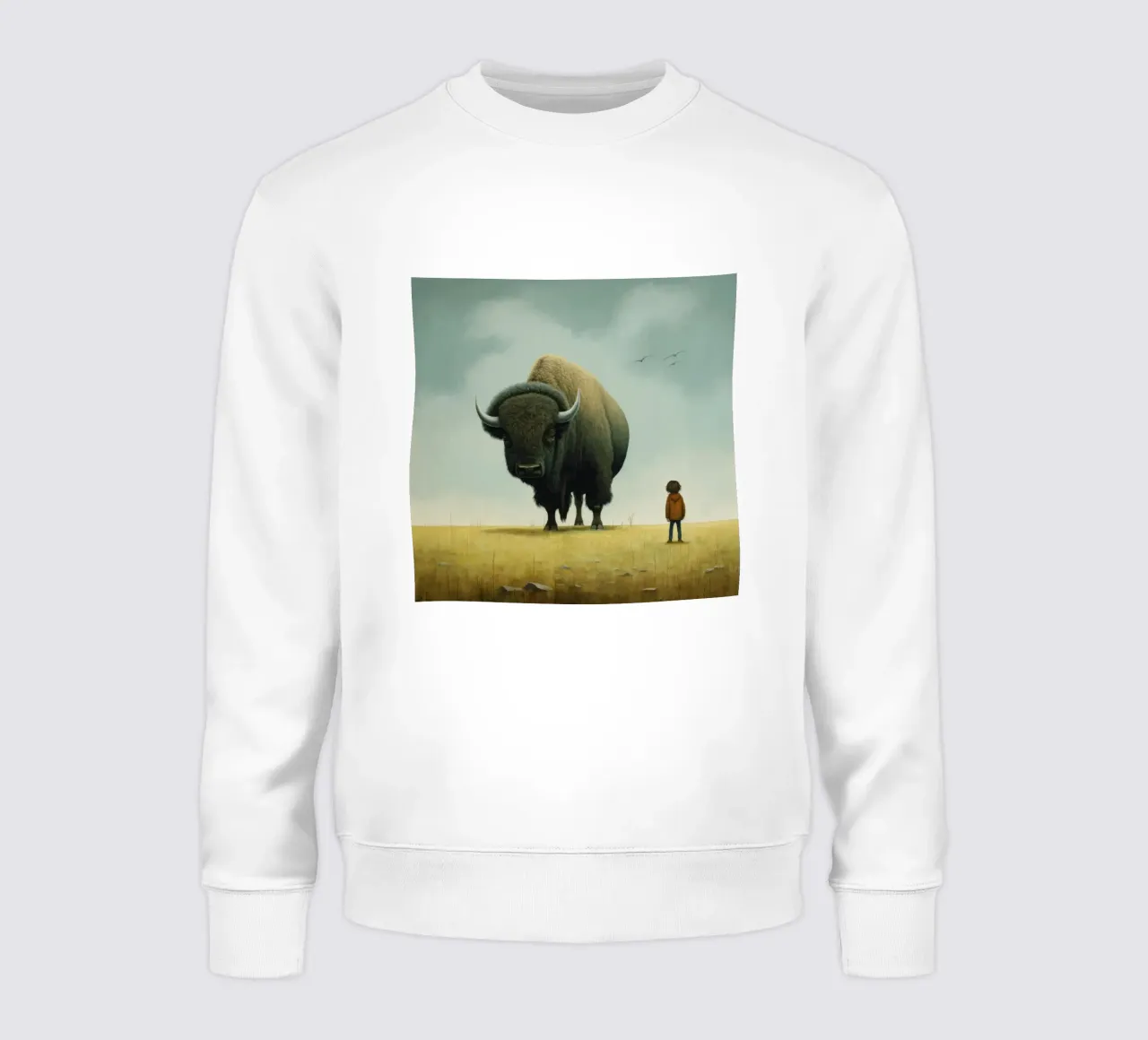Minimal Bison 3 sweatshirt by Minimal Animal Art