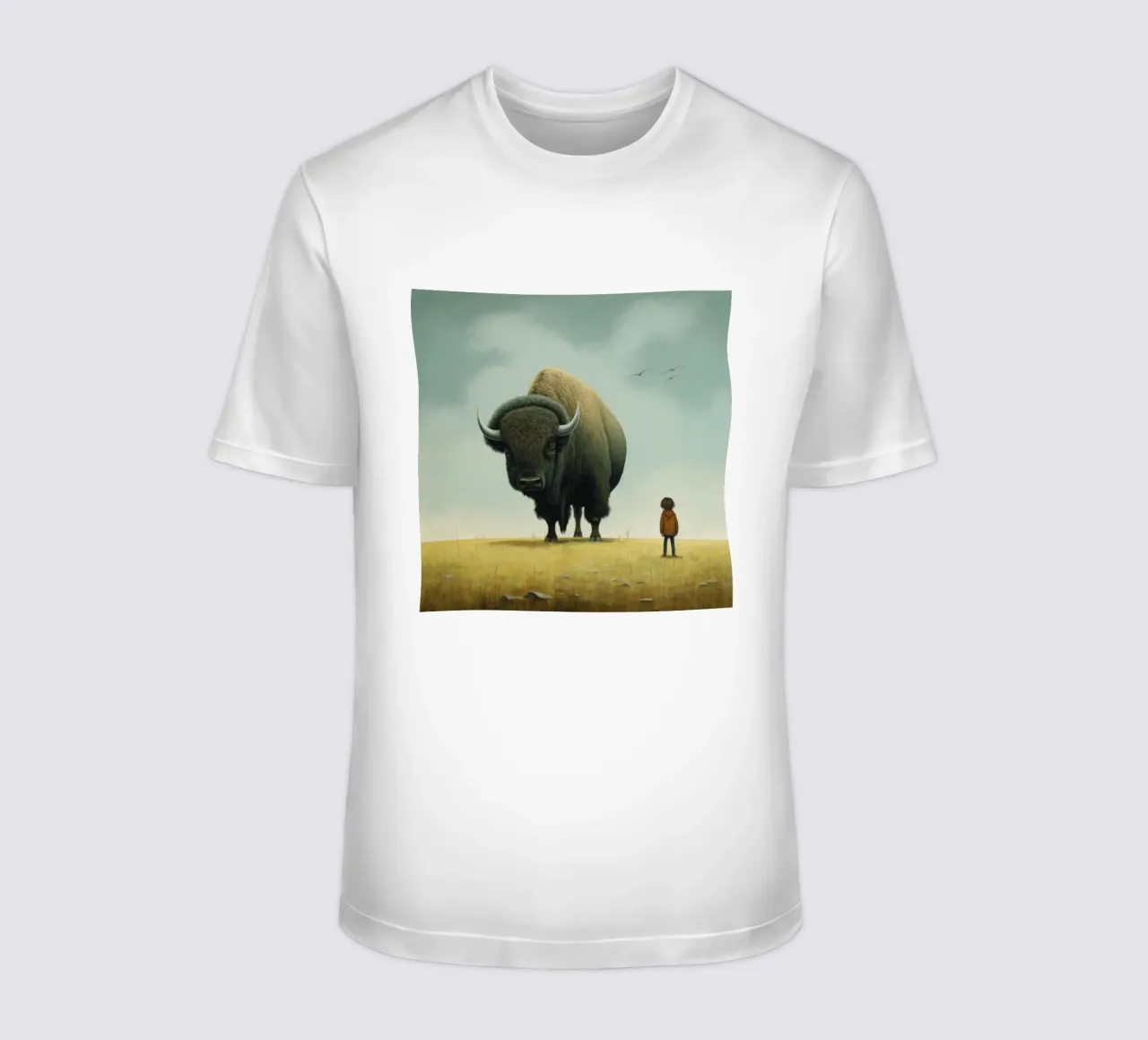 Bisonte minimo 3 t-shirt da Minimal Animal Art