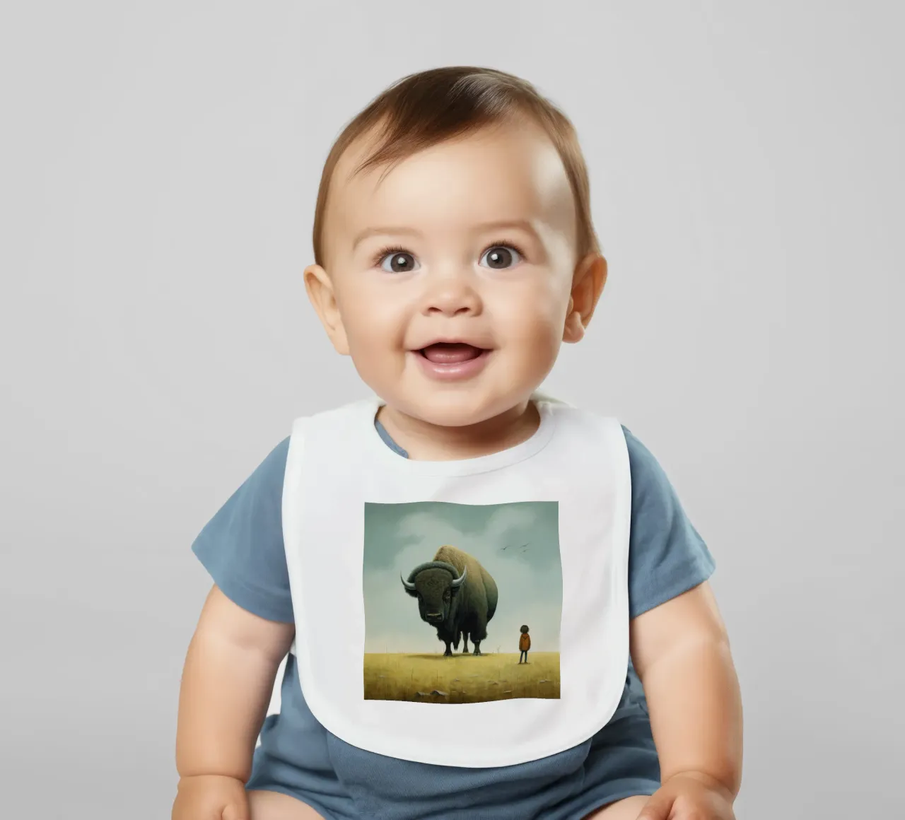 Bisonte minimo 3 bavaglino da Minimal Animal Art