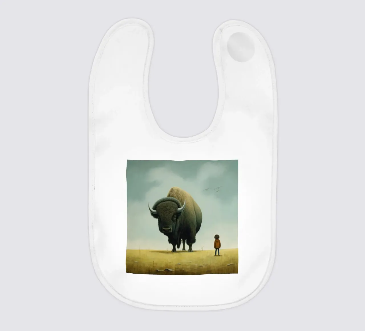 Minimal Bison 3 Babylätzchen von Minimal Animal Art
