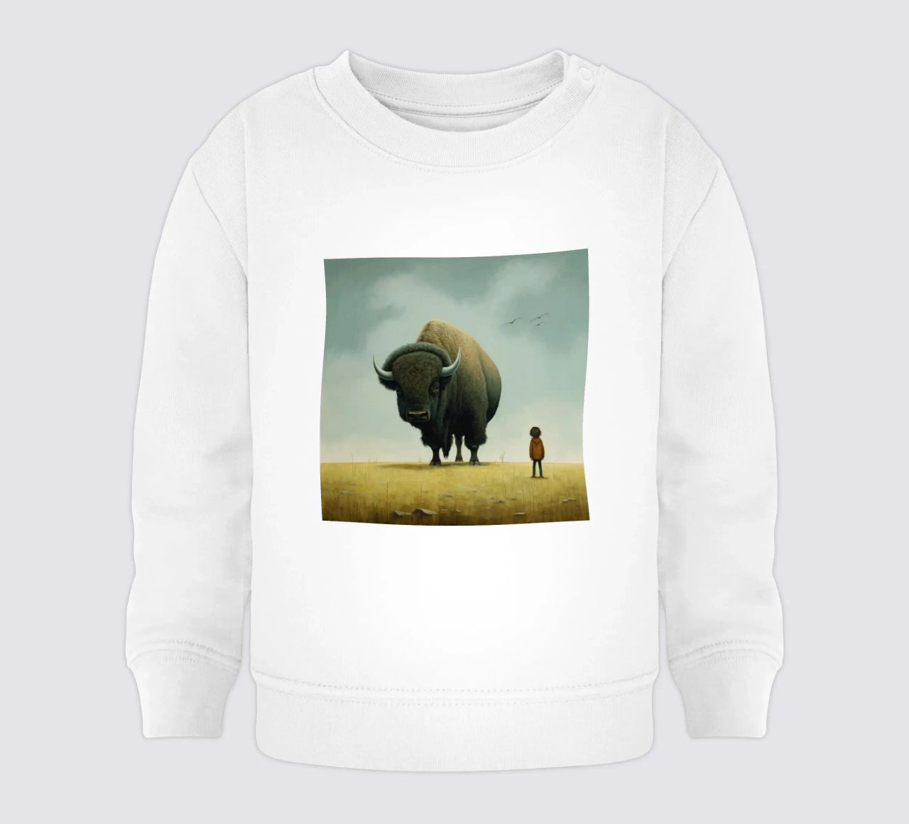 Bisonte minimo 3 felpa neonato da Minimal Animal Art