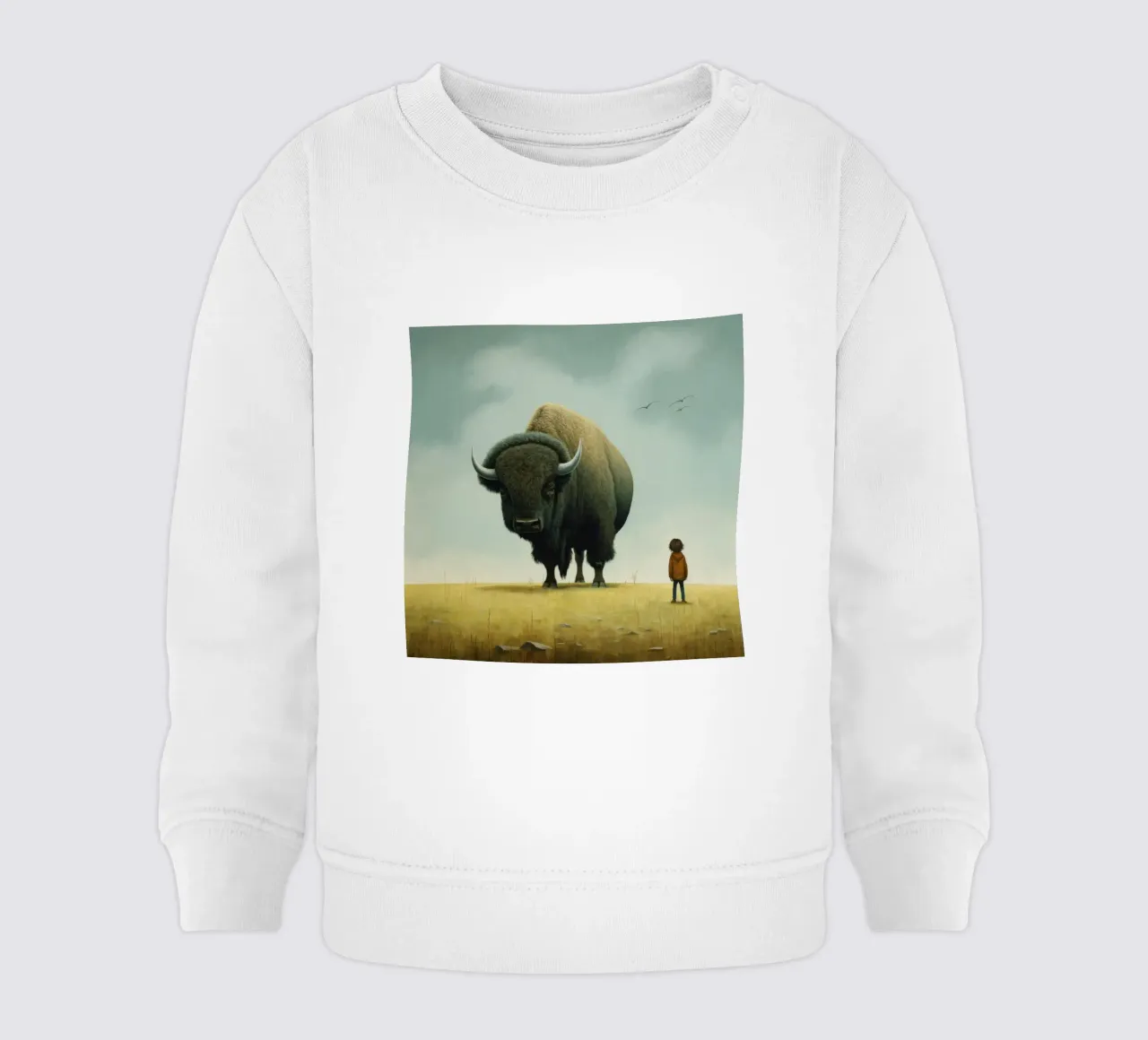 Bisonte minimo 3 felpa neonato da Minimal Animal Art