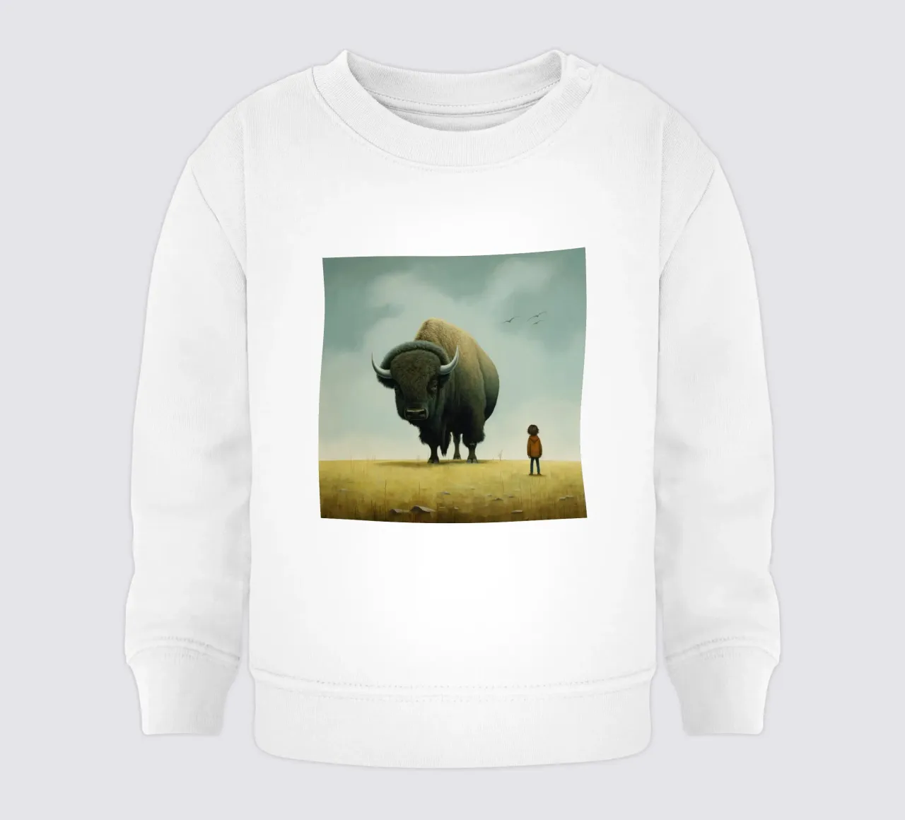 Bison minimal 3 sweat pour bébé de Minimal Animal Art