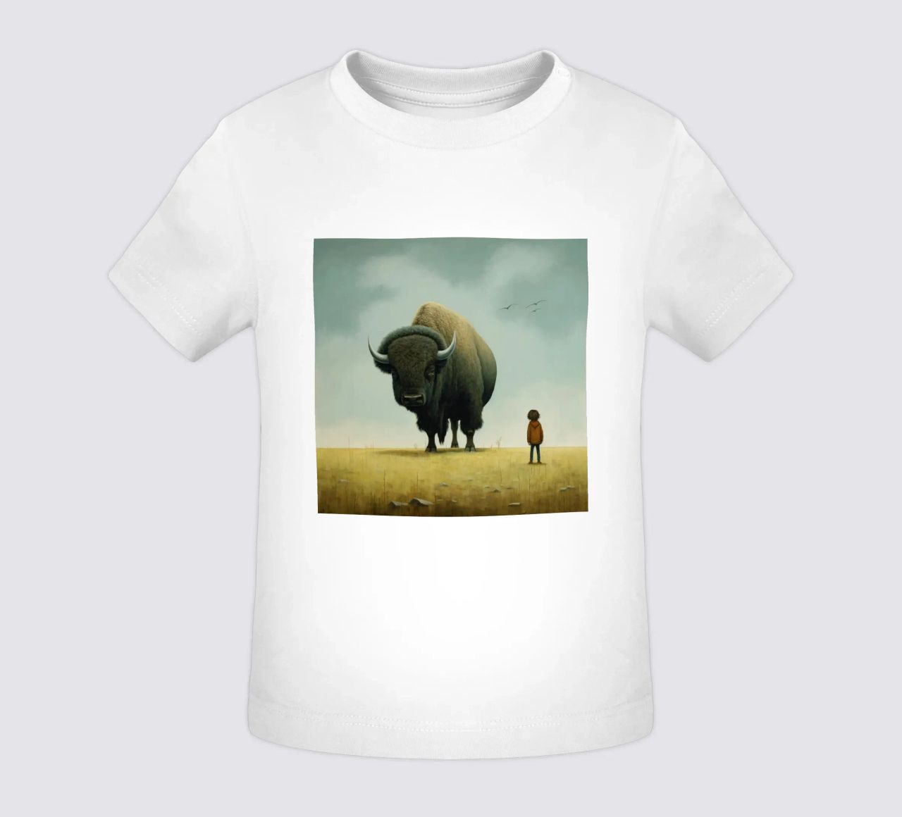 Bisonte minimo 3 maglietta neonato da Minimal Animal Art