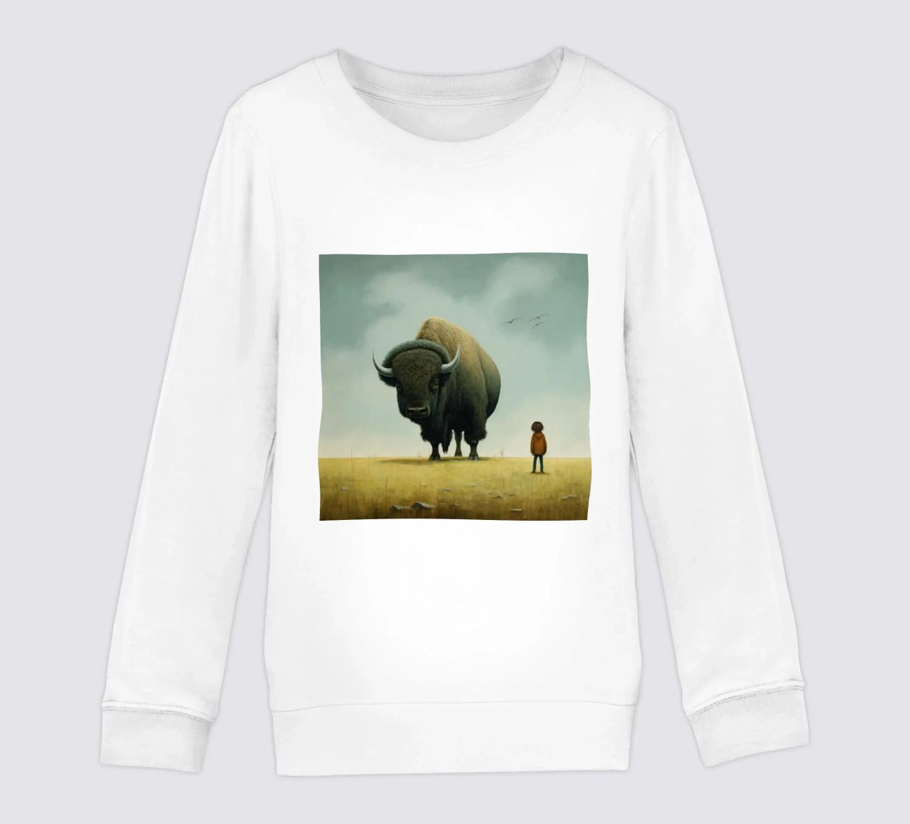 Bisonte minimo 3 felpa bambino da Minimal Animal Art