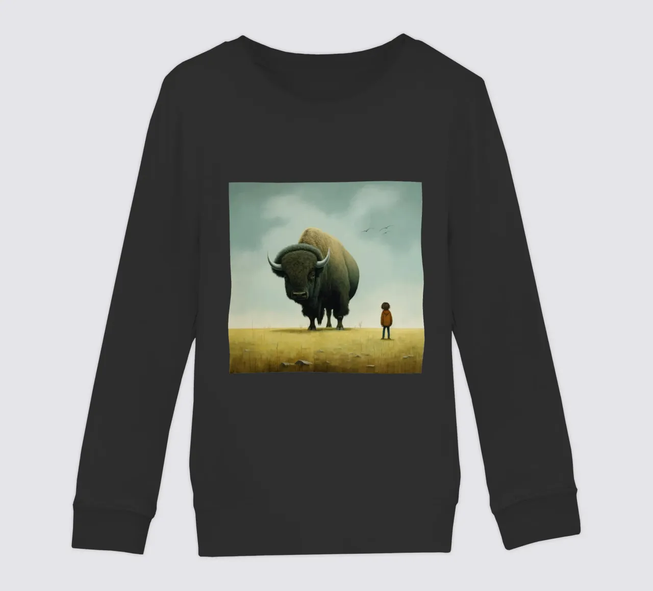 Bisonte minimo 3 felpa bambino da Minimal Animal Art