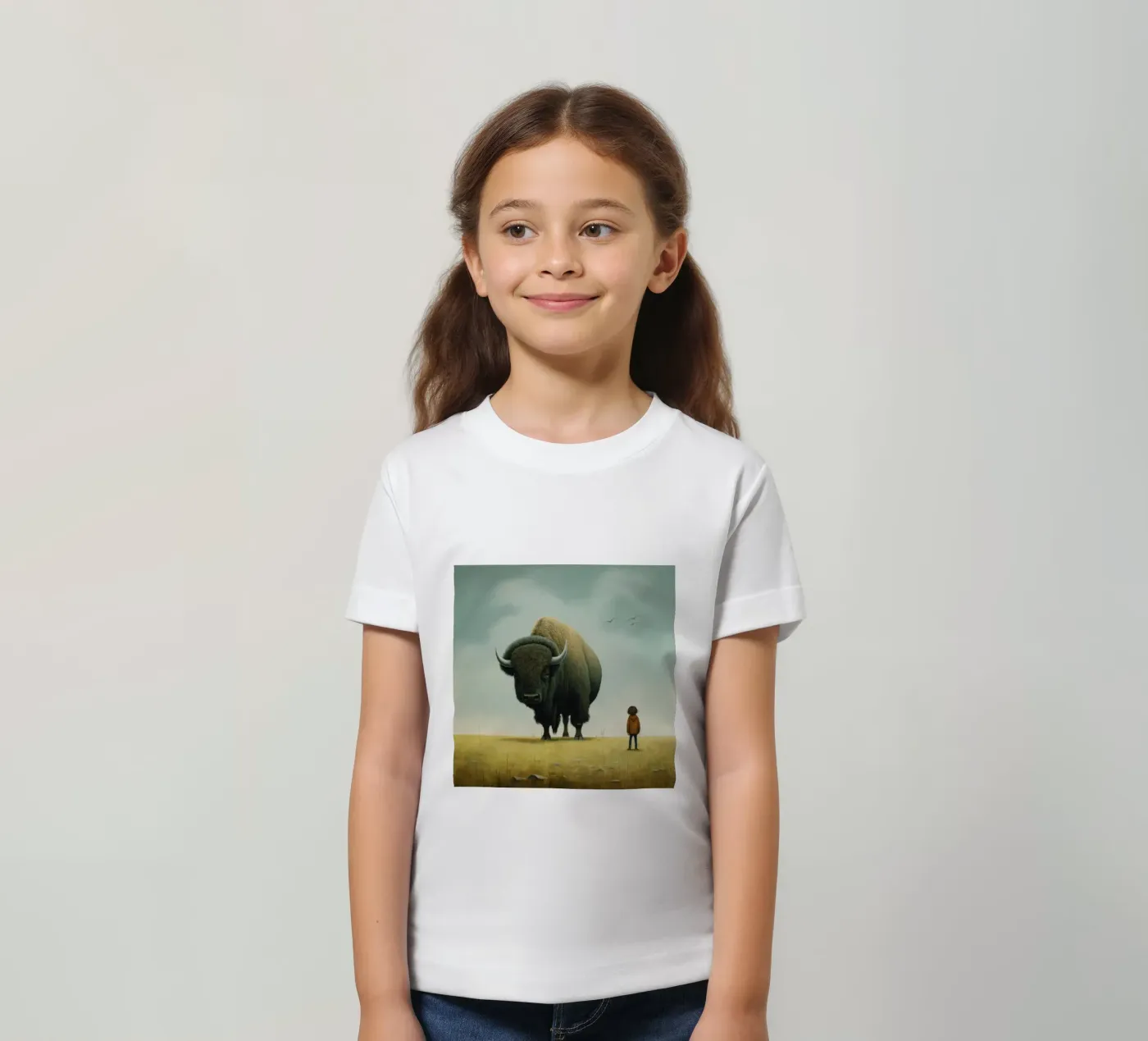 Minimo Bison t-shirt bambini da Minimal Animal Art