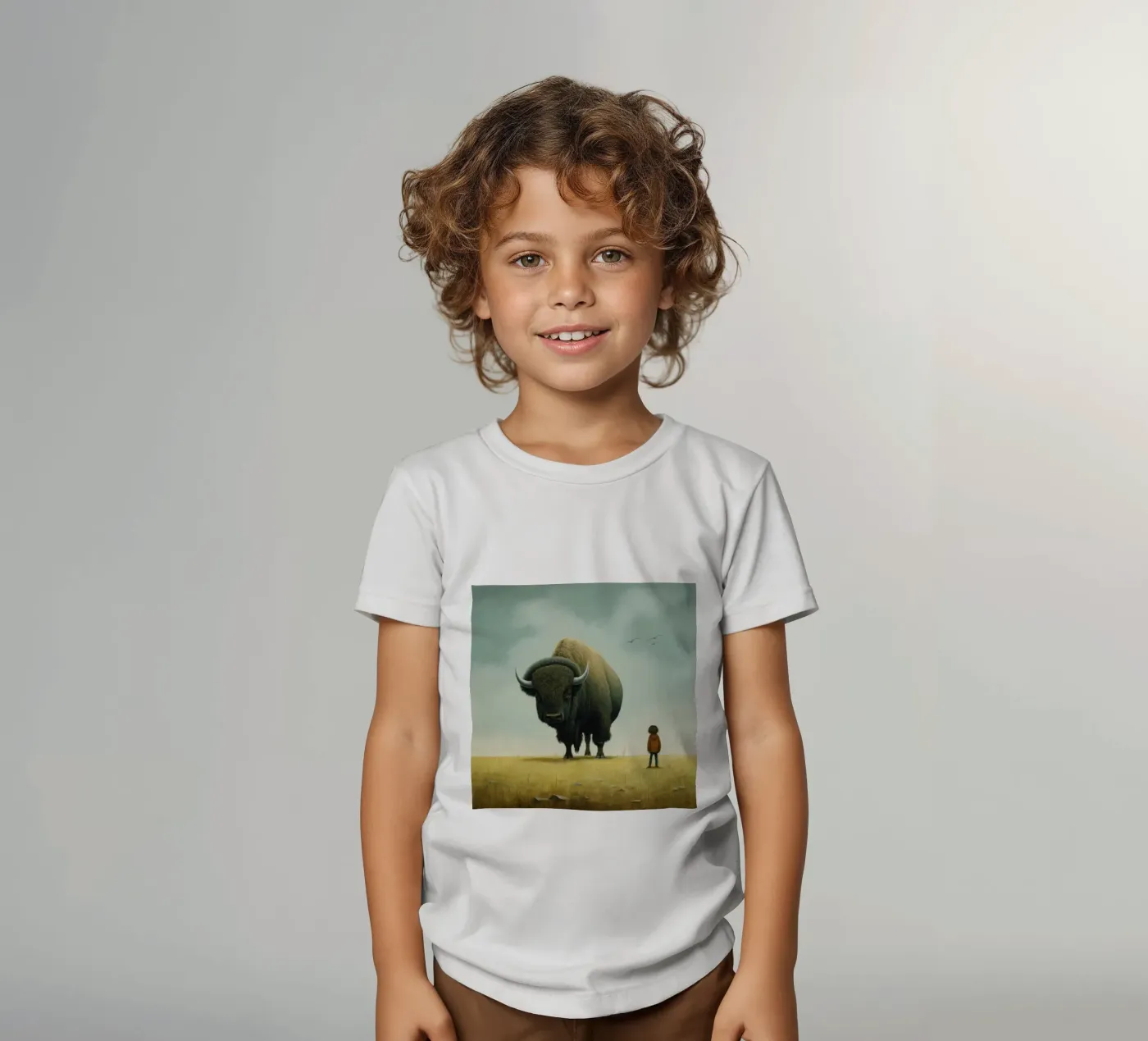 Minimo Bison t-shirt bambini da Minimal Animal Art