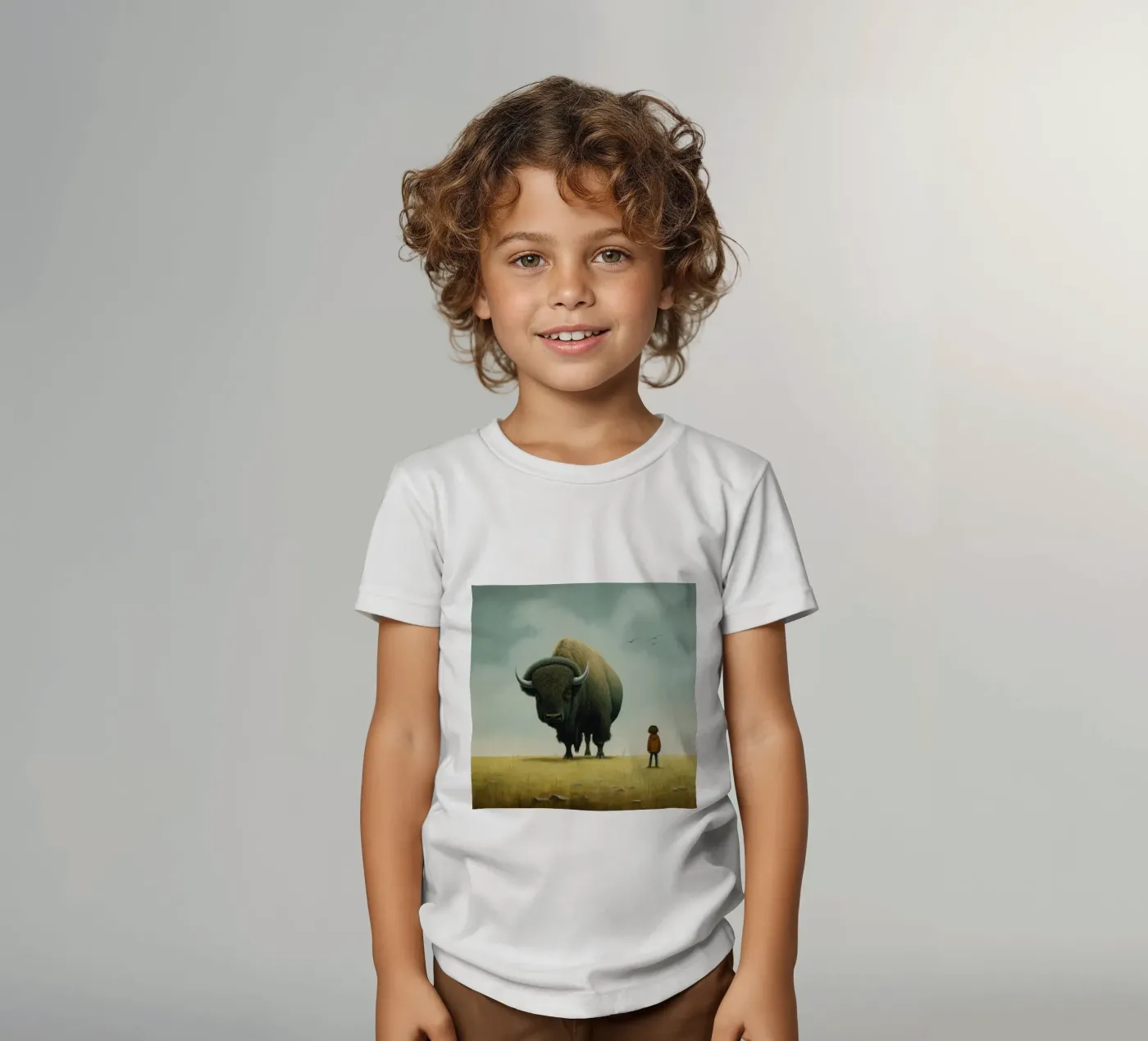 Minimo Bison t-shirt bambini da Minimal Animal Art