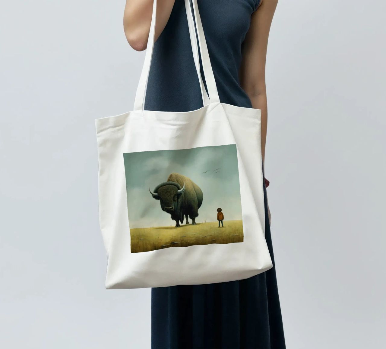 Bisonte minimo 3 borsa in juta da Minimal Animal Art