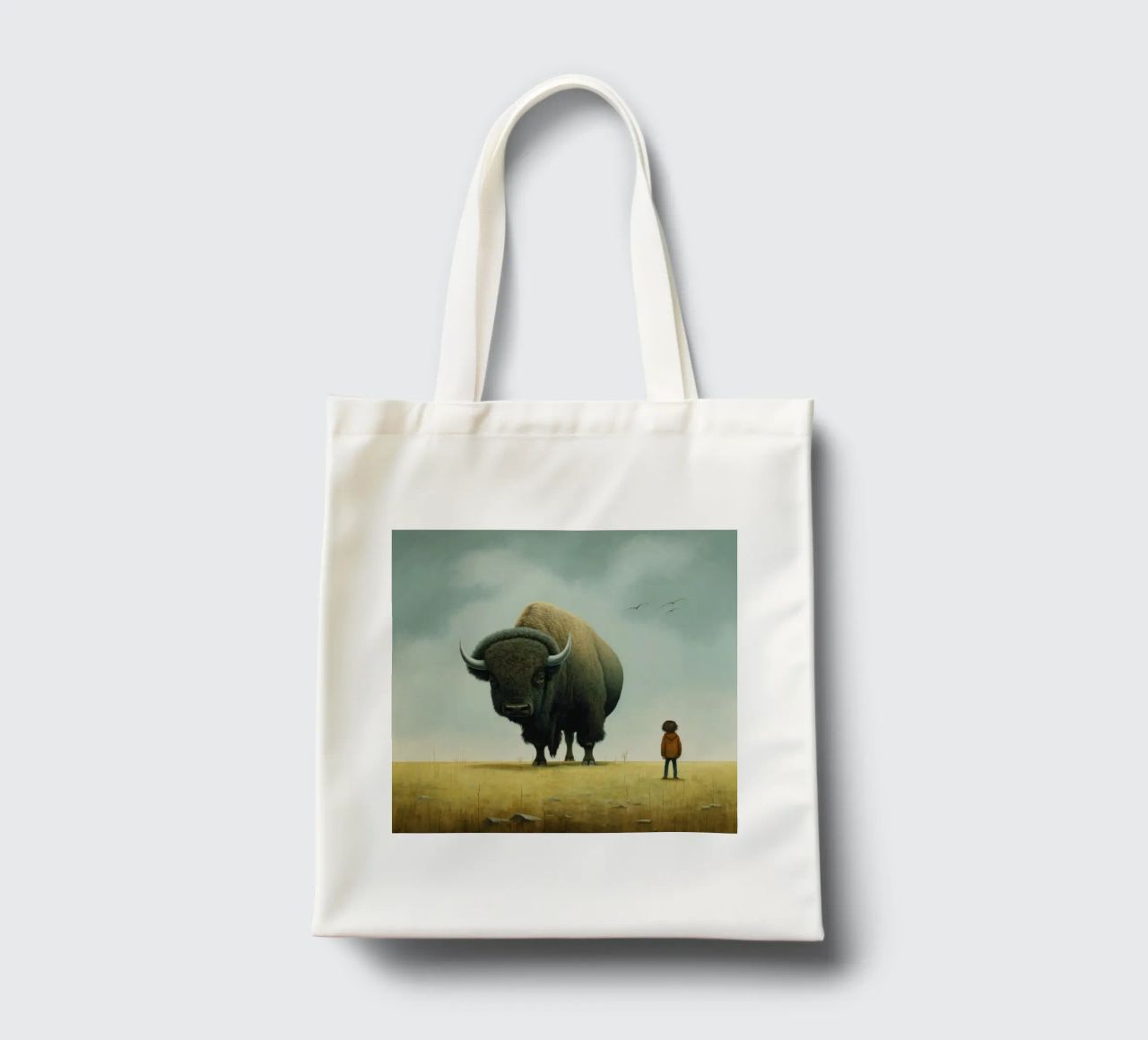 Bisonte minimo 3 borsa in juta da Minimal Animal Art