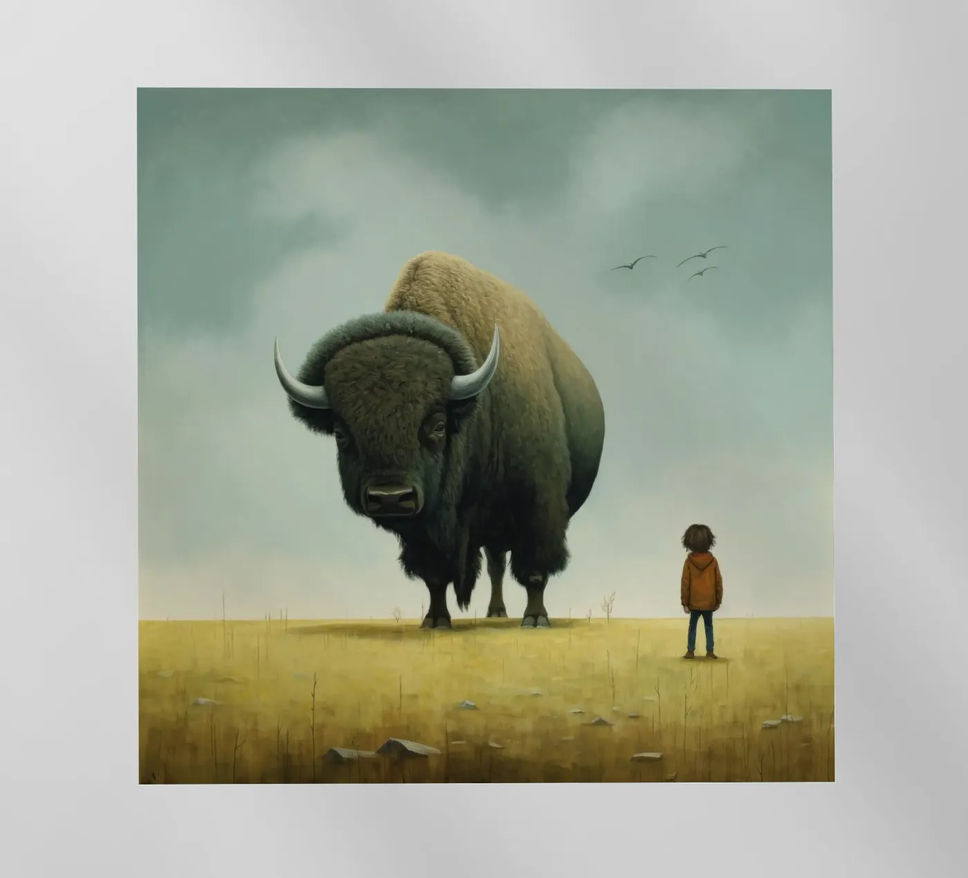 Minimo Bison pellicola backlit da Minimal Animal Art